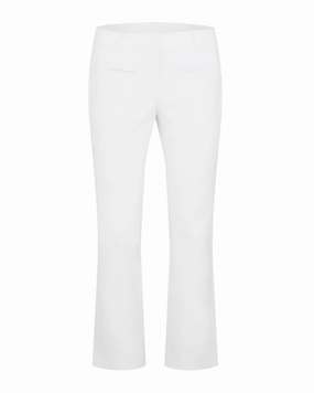 Sporty Touch Lightweight Layer Ribbon pocket bootcut pants - White