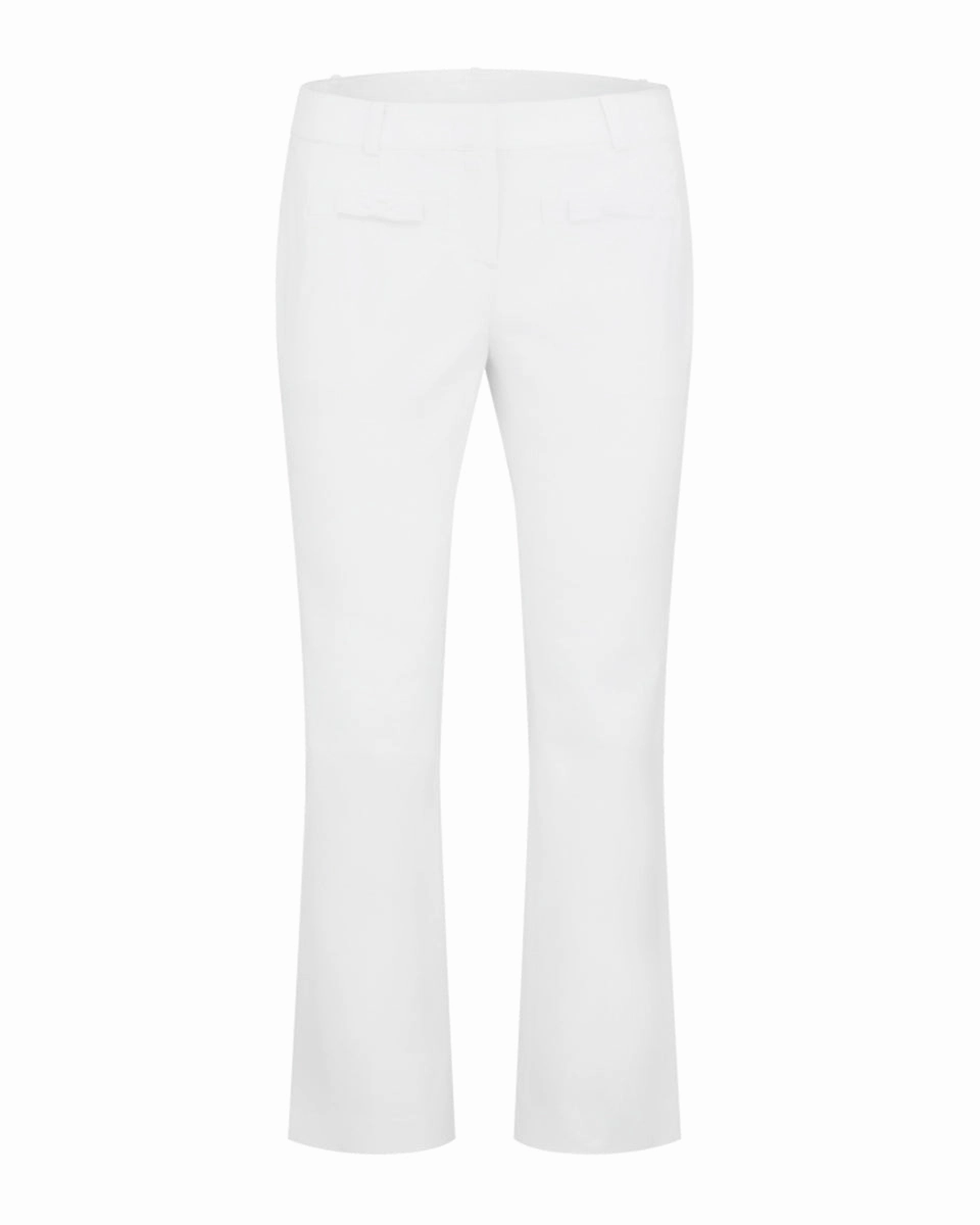 Cozy Layer Smooth Fabric Ribbon pocket bootcut pants - White
