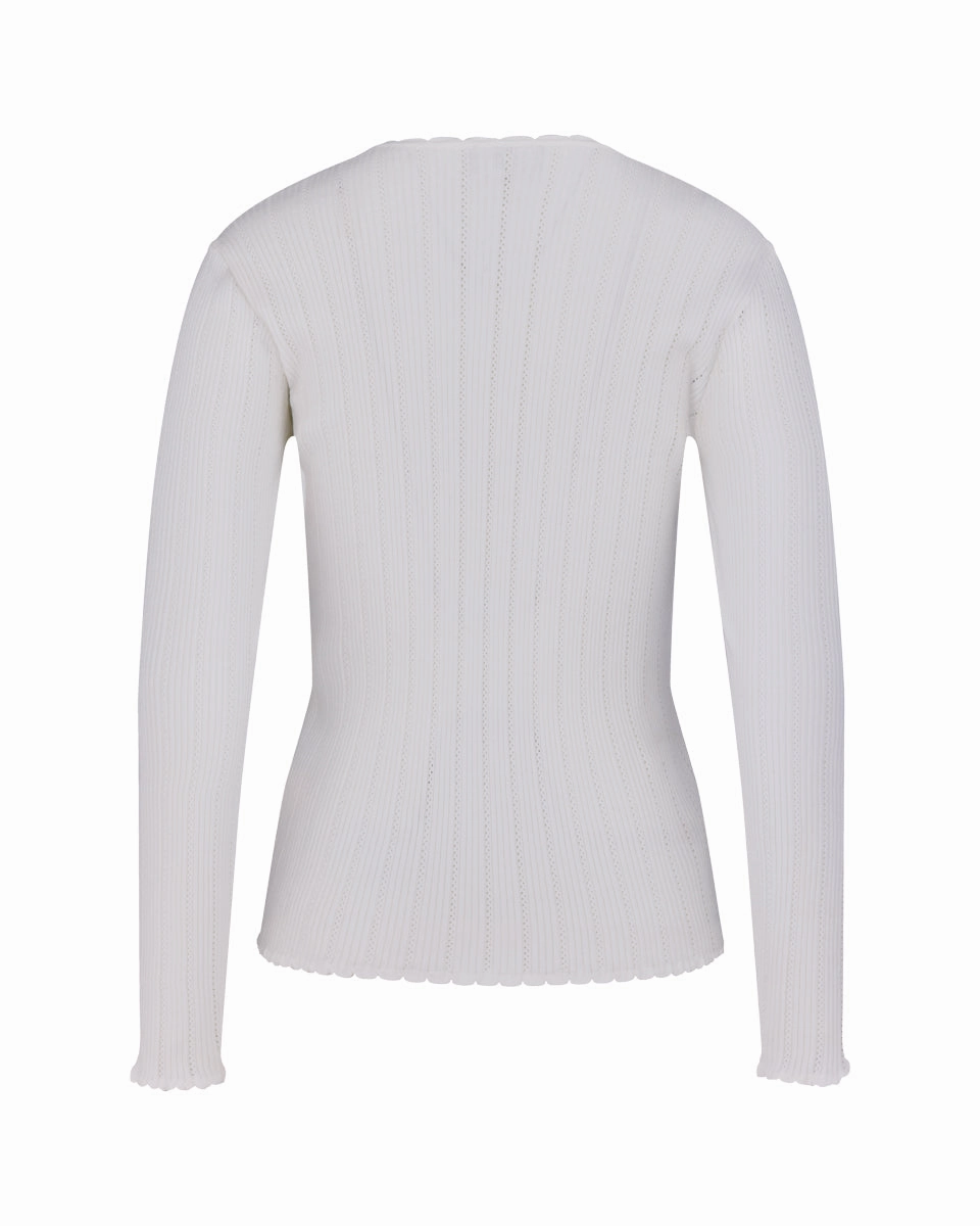 Summer Polo MidweightKnit Ribbon shirring knit - White