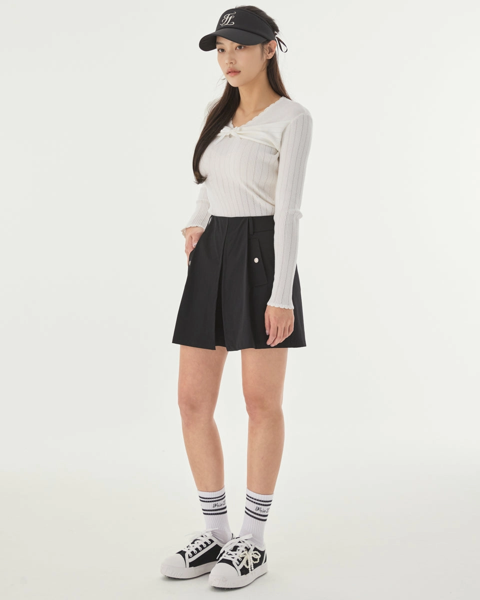 Recycled Polyester Ribbon shirring knit - White