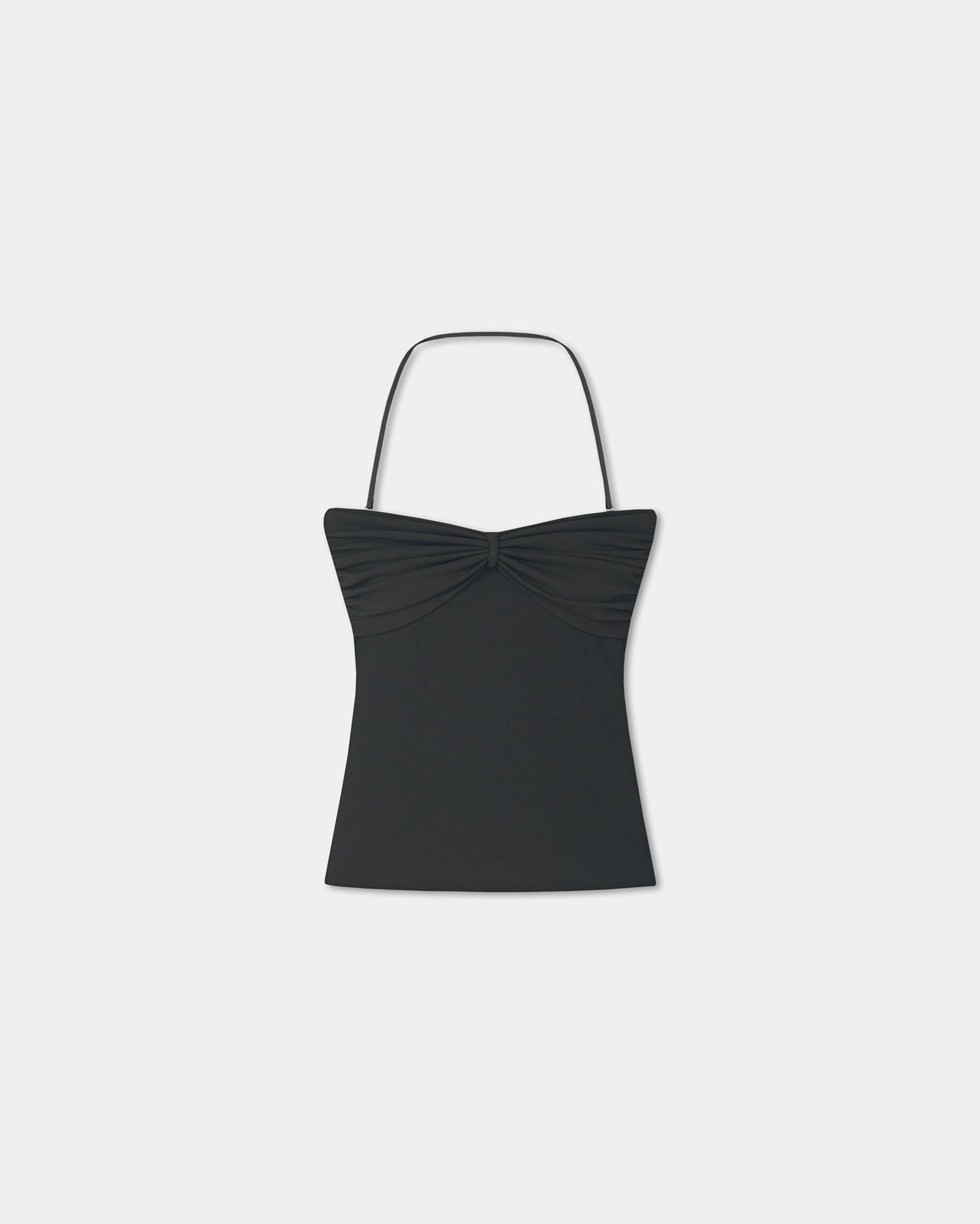 Casual Pullover Relaxed Blouse Rissa - Halter Neck Mesh Jersey Top - Anthracite