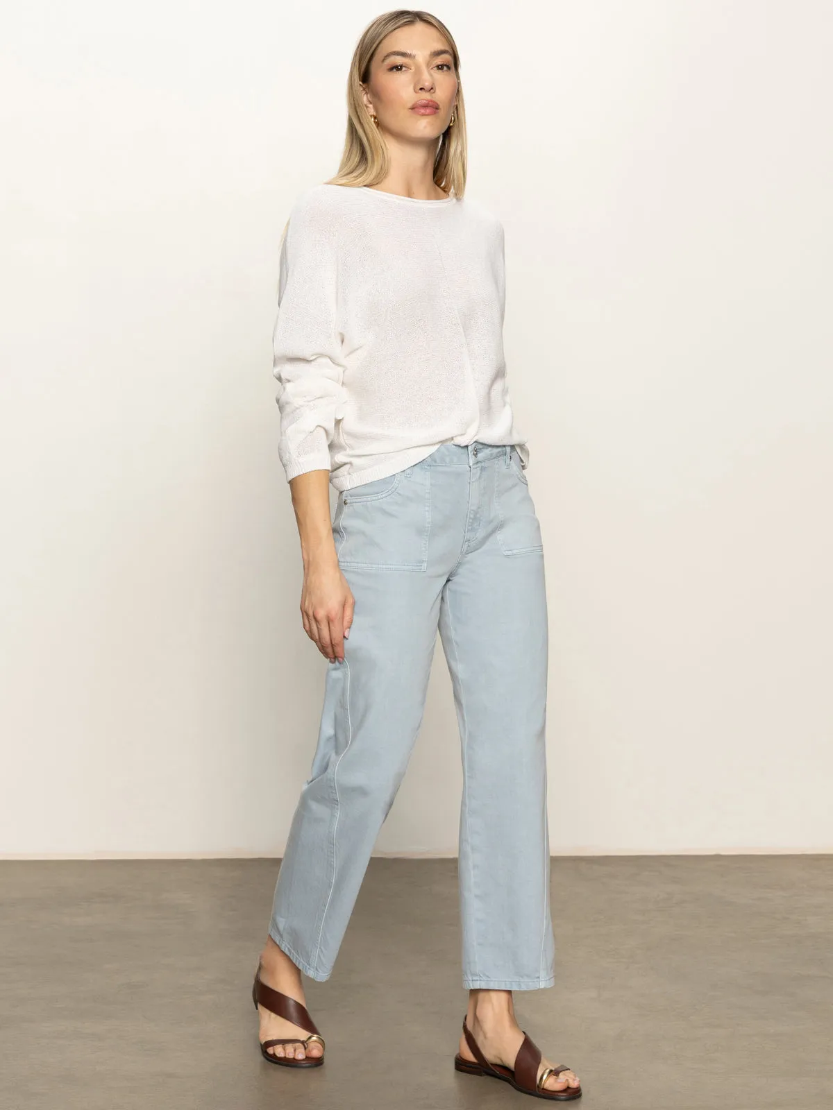 Easy Knitwear Top White Elegant Detail