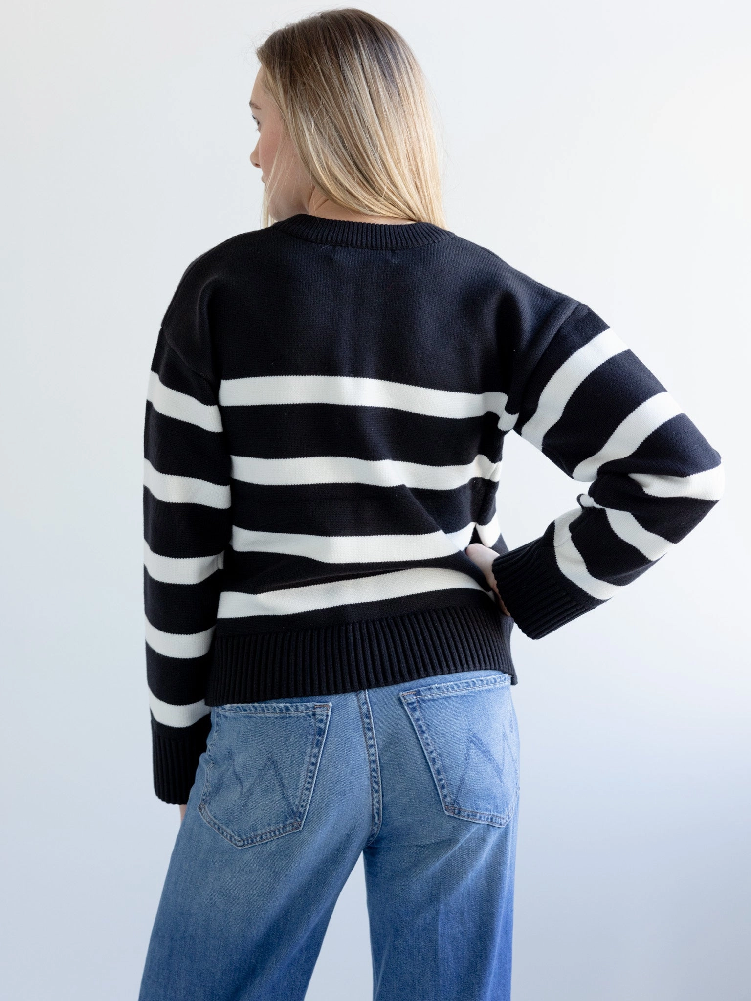 Stripe Zip Sweater Thermal Insulation Layer