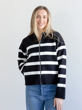 Stripe Zip Sweater KnitCuff Reinforcements