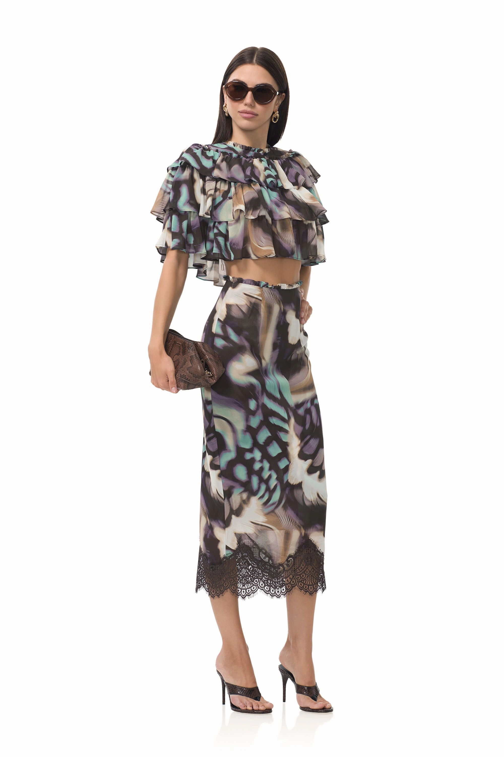 HiddenStoragePocket Minimalist Silhouette Manon Top - Feather Swirl