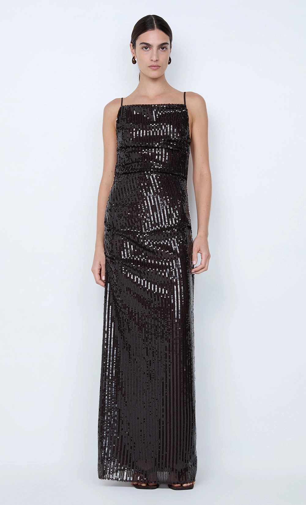 ROMILLY MAXI DRESS - DARK CHOCOLATE Work Look Texture Mood