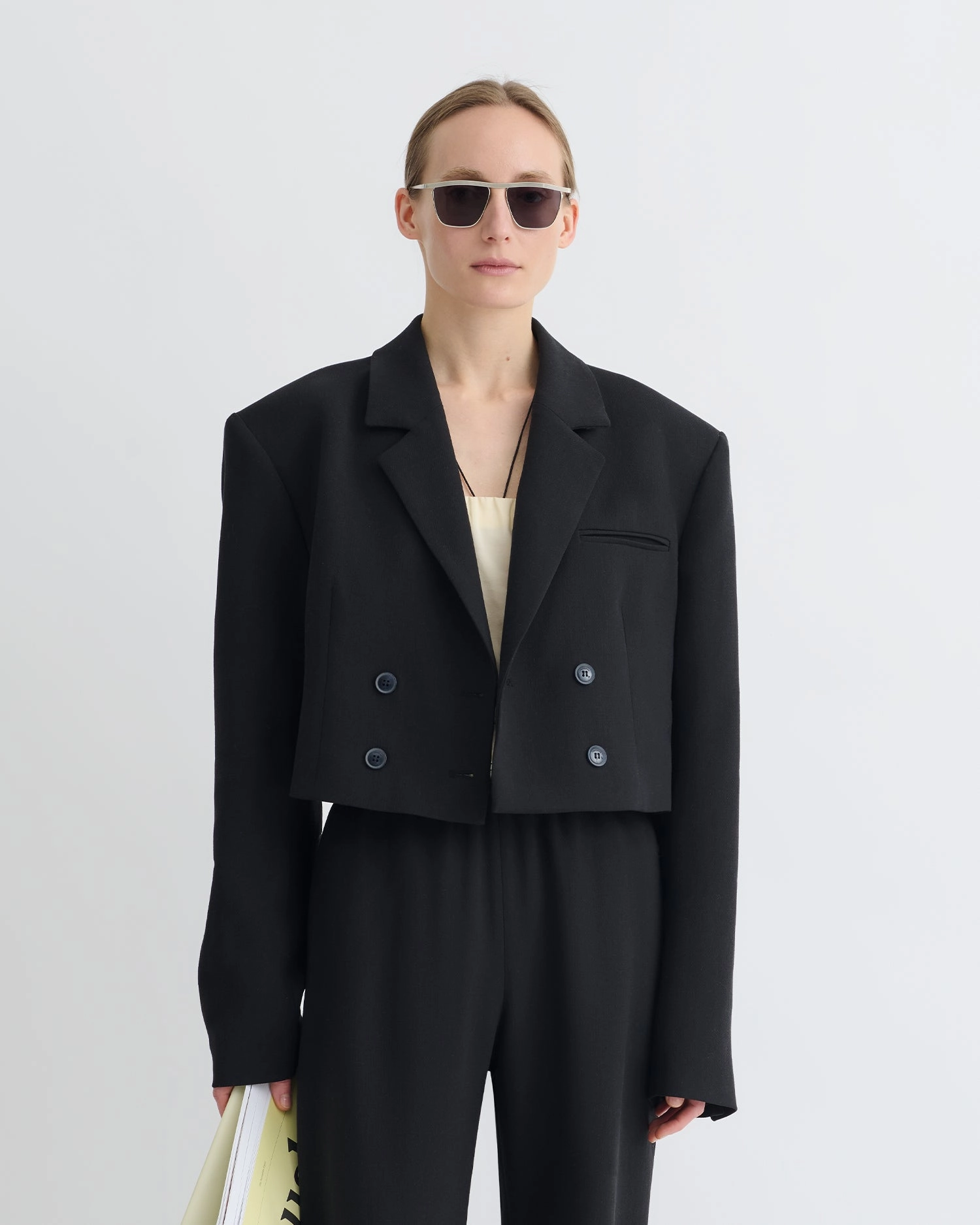 Quick Comfort Rony - Cropped Crepe Twill Blazer - Black