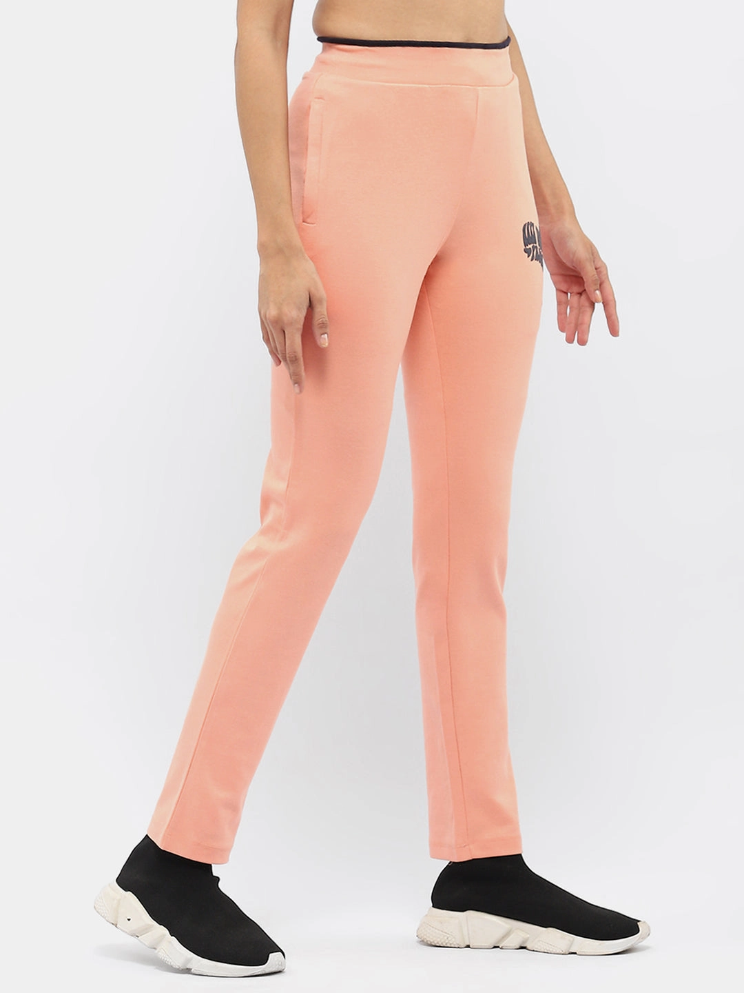 MoistureControlLiner Slim Stretch mSECRET Typography Peach Elasticated Waist Track Bottom
