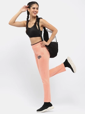 mSECRET Typography Peach Elasticated Waist Track Bottom Casual Comfort Look