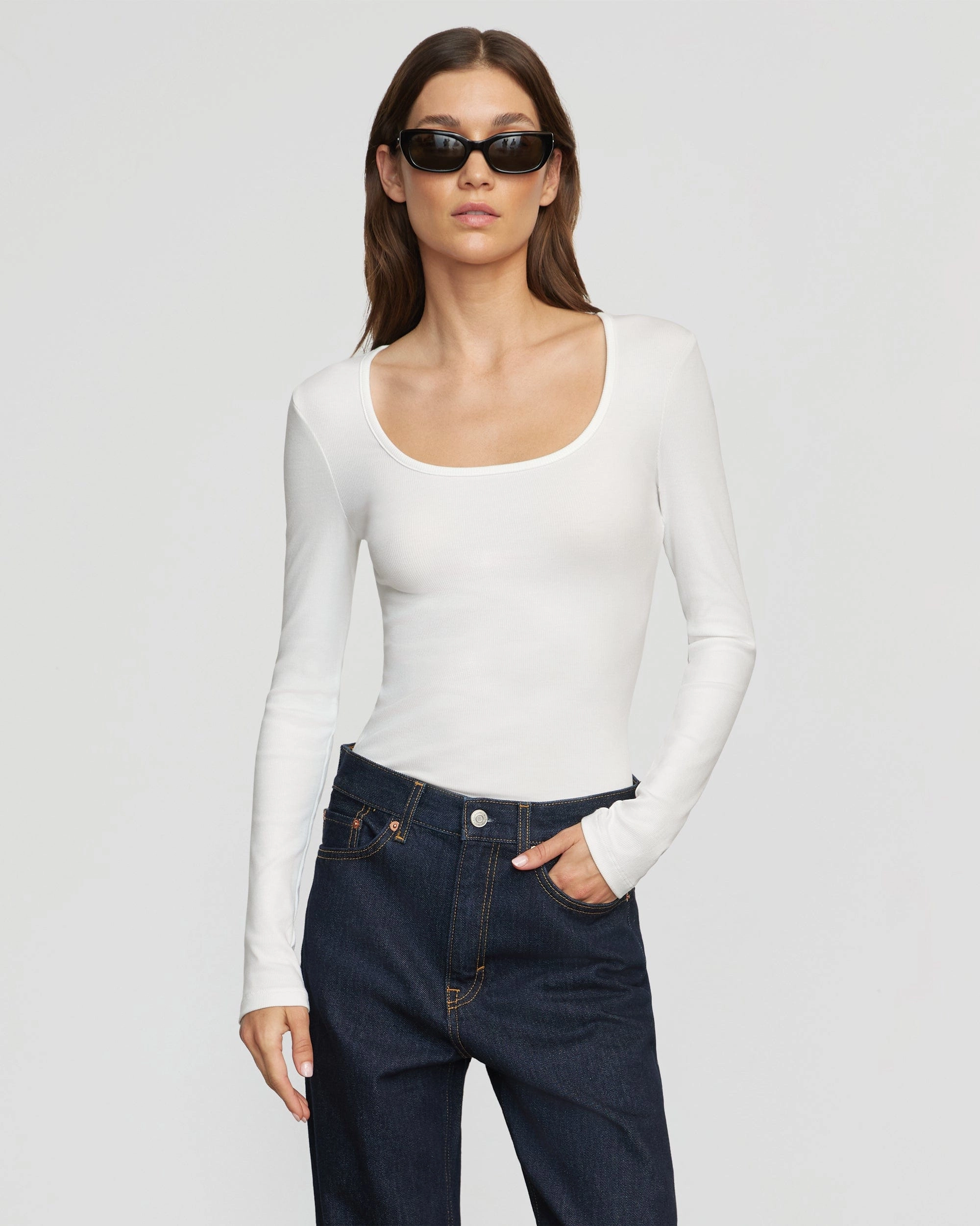 Active Wear AntiPillTreatment Rosa Ribbed Scoop-Neck Semi-Sheer Tee