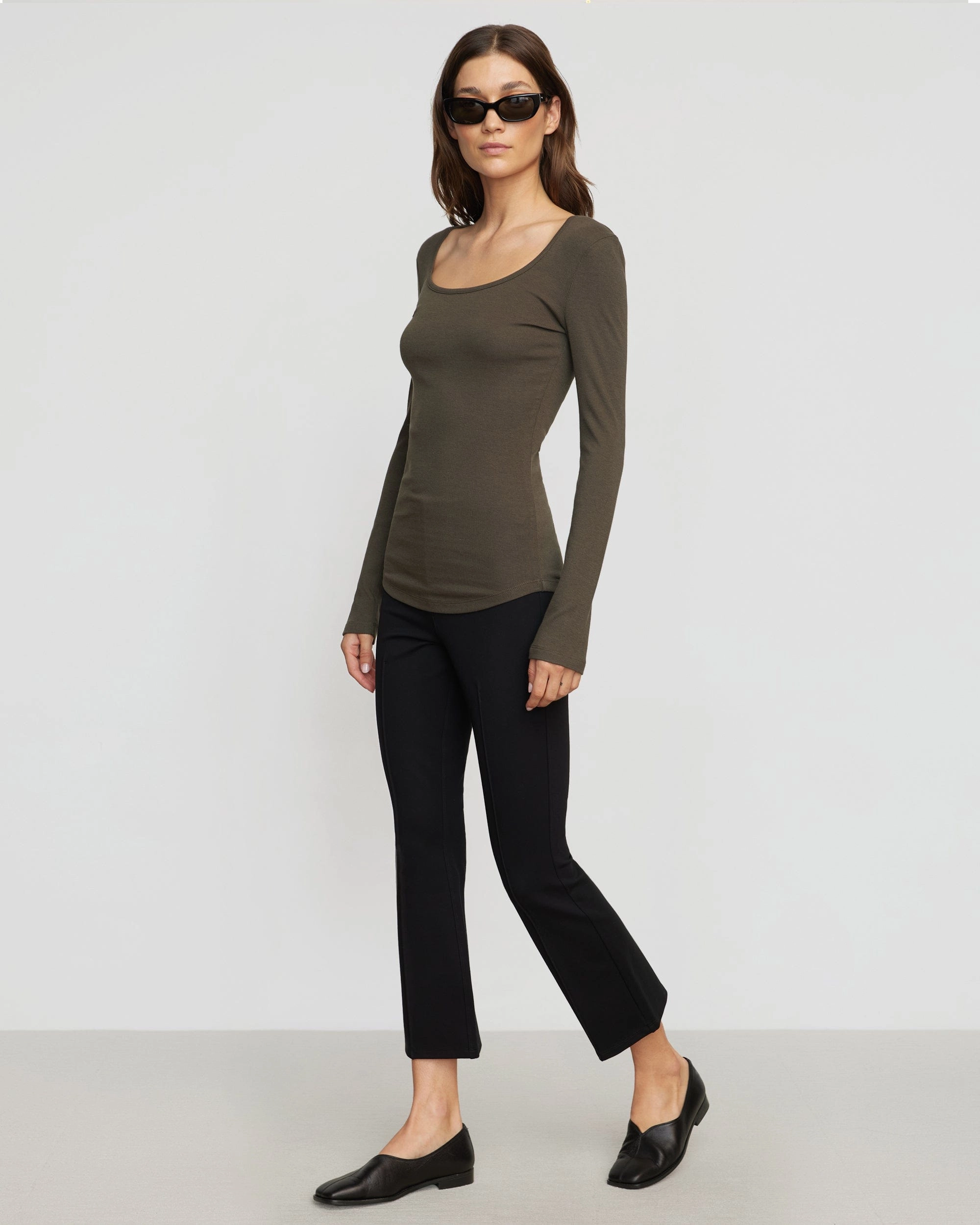 Sustainable Manufacturing Process ErgonomicShape Rosa Ribbed Scoop-Neck Tee
