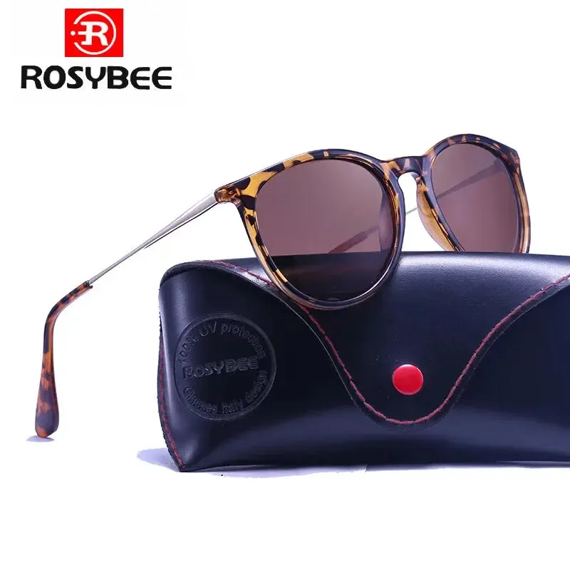 ROSYBEE UV Protection Round Sunglasses for Women with Tortoise Shell Frame