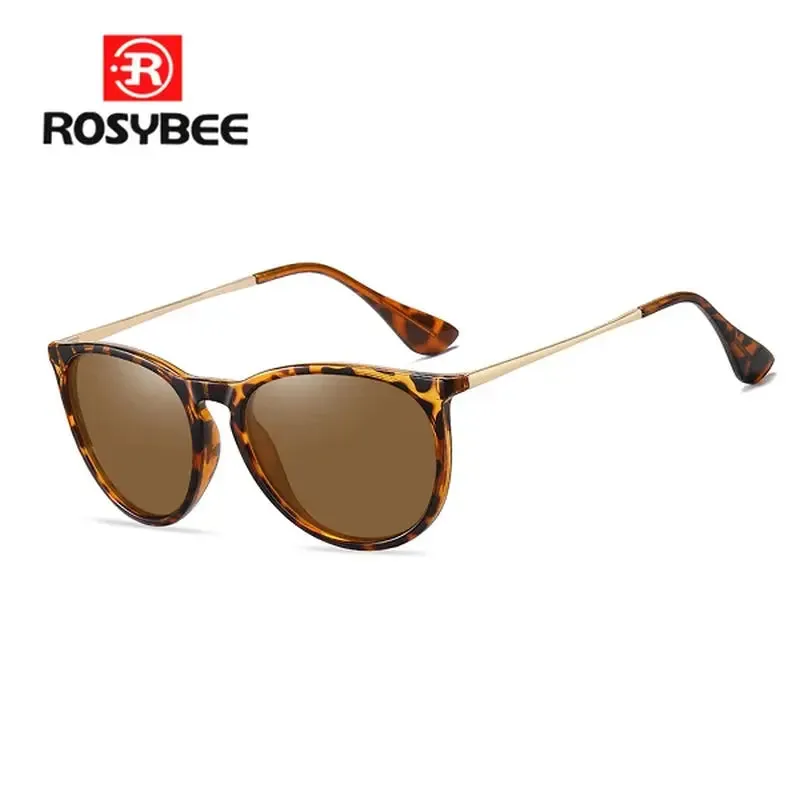 ROSYBEE UV Protection Round Sunglasses for Women with Tortoise Shell Frame