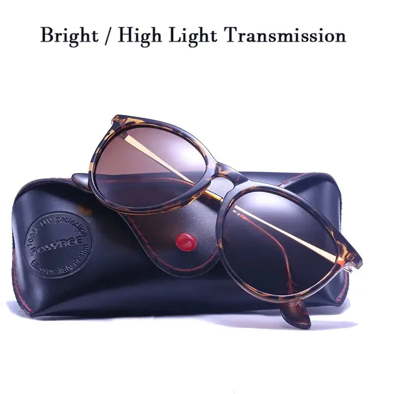 ROSYBEE UV Protection Round Sunglasses for Women with Tortoise Shell Frame