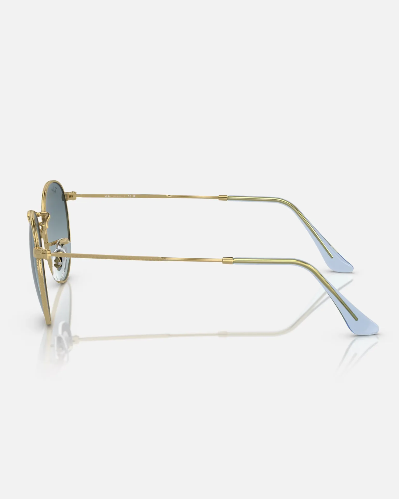 Round Metal Gradient Sunglasses in Polished Gold & Blue