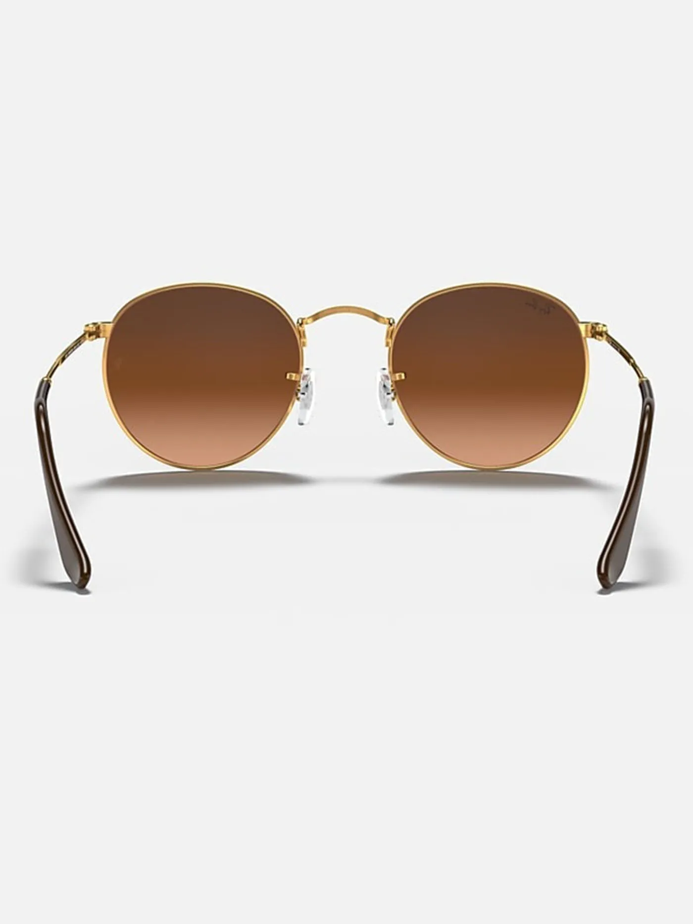 Round Metal Light Bronze/Brown Gradient Sunglasses