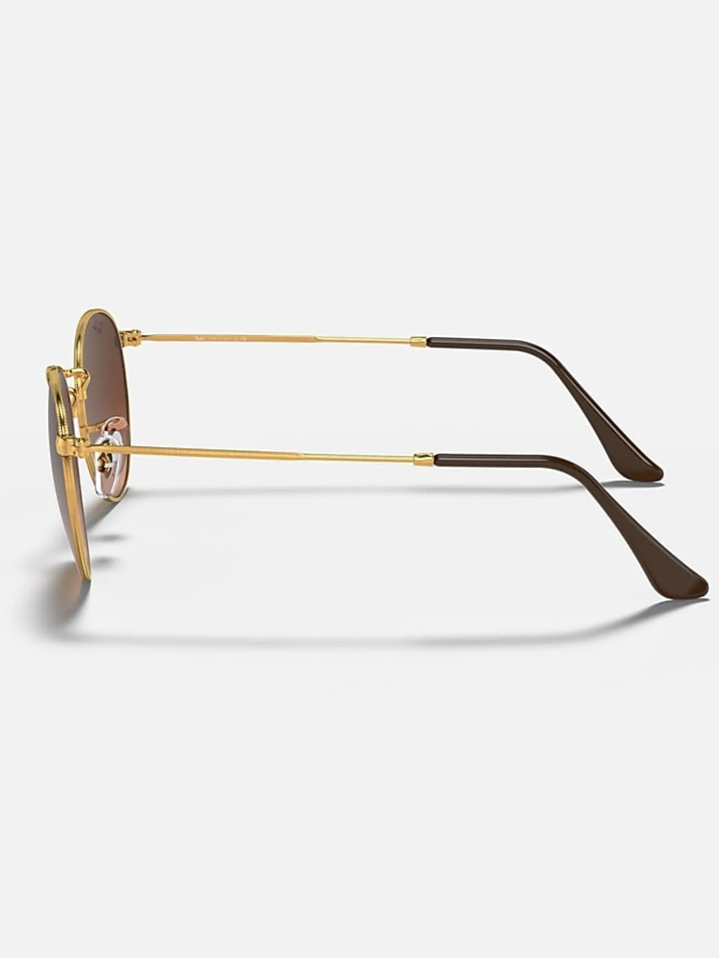 Round Metal Light Bronze/Brown Gradient Sunglasses