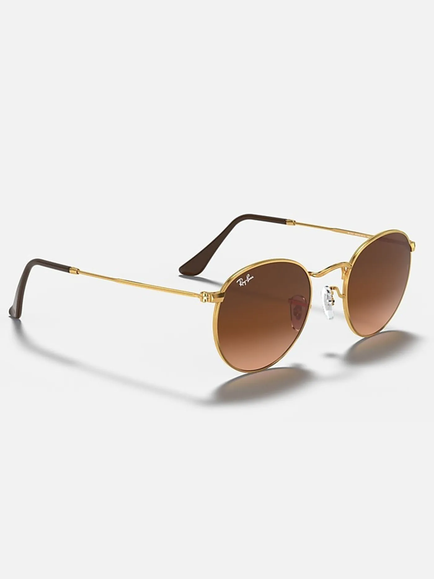 Round Metal Light Bronze/Brown Gradient Sunglasses