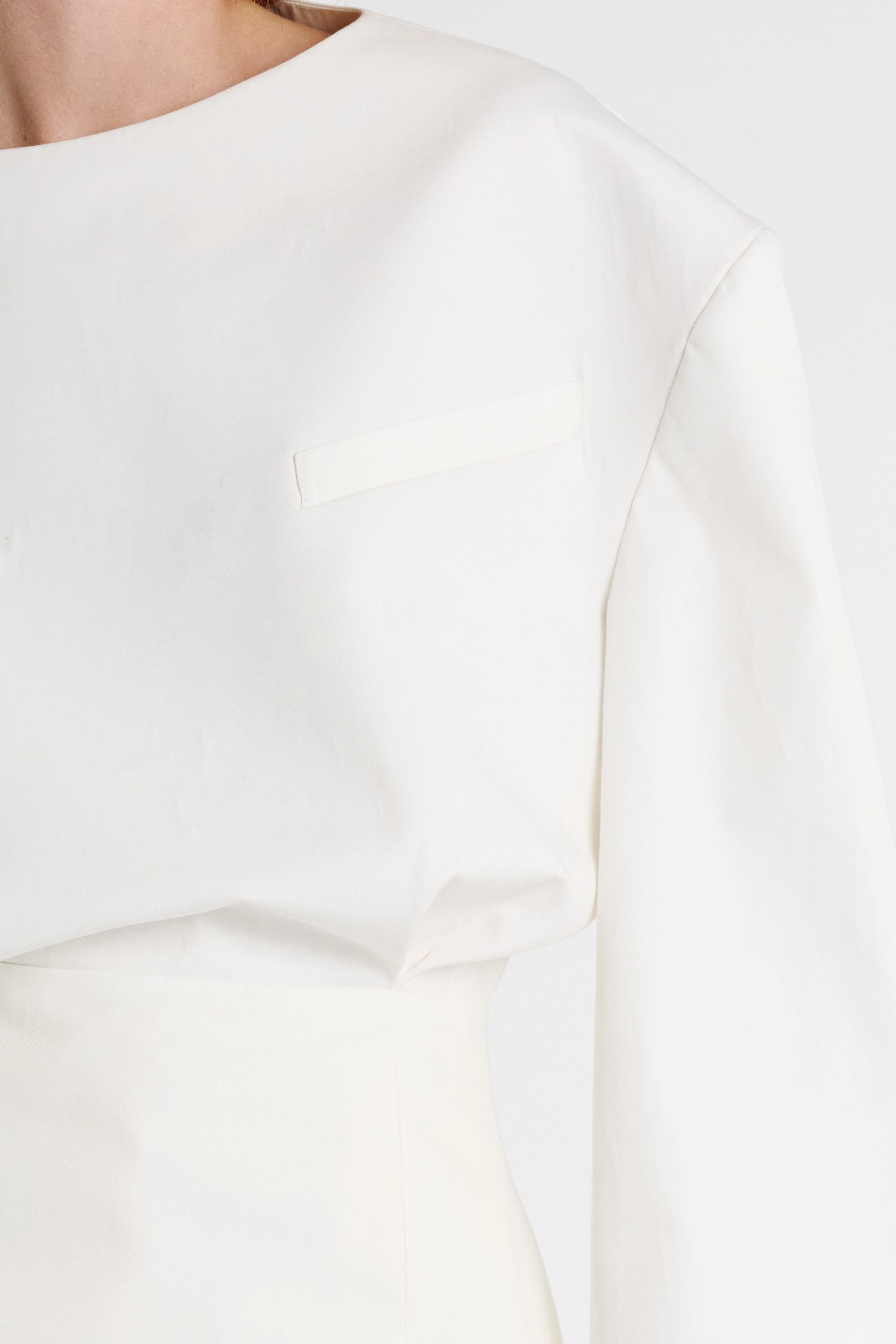 Eco Friendly Dye EcoFriendlyDye Round Neck Tailored Top White