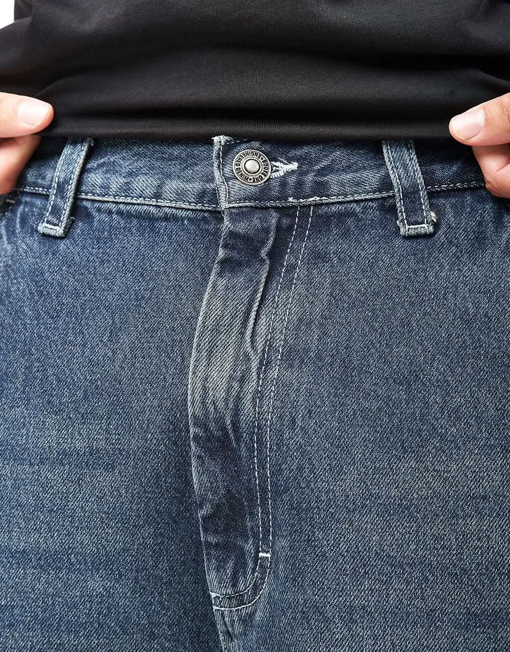 Route One Super Baggy XL Denim Bermuda Shorts - Dark Wash