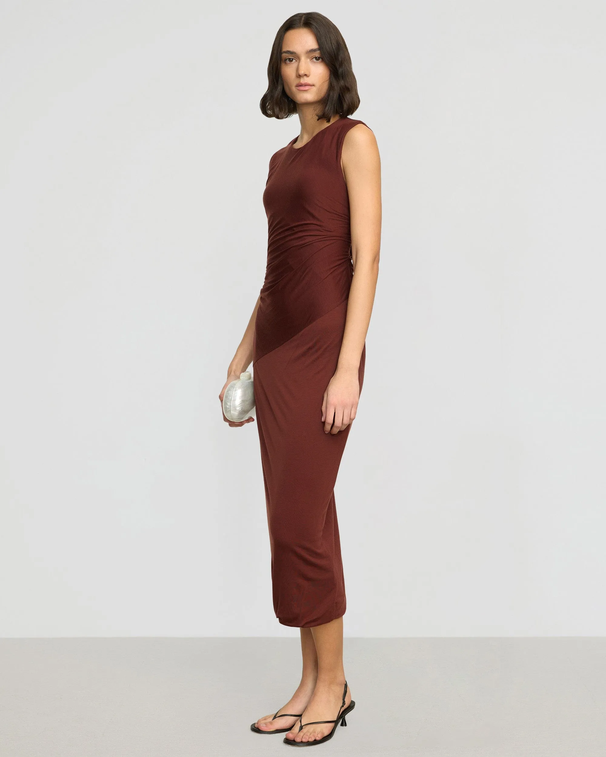 Rowena Twisted Tencel Jersey Dress Calm Silhouette