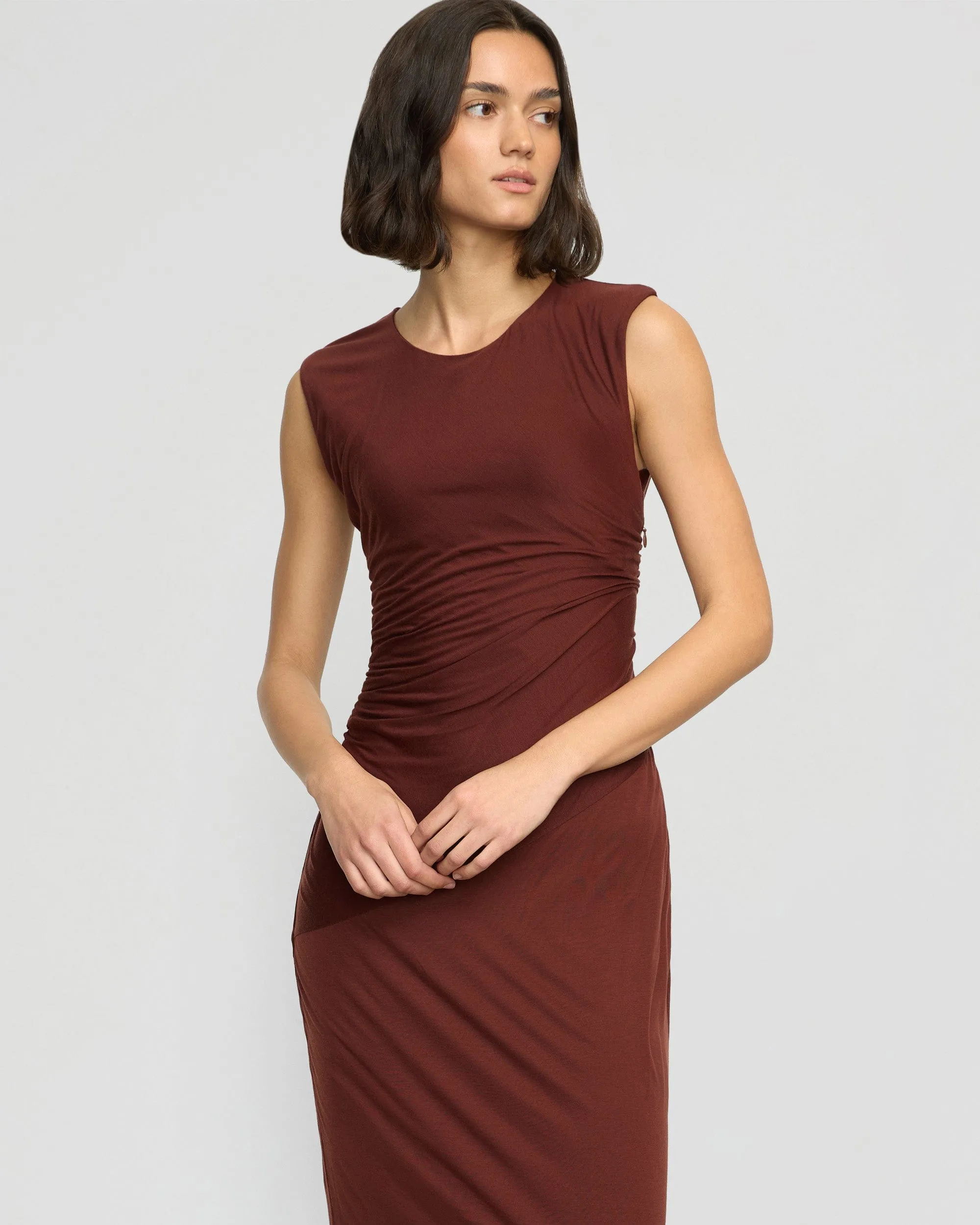 Rowena Twisted Tencel Jersey Dress Relaxed-fit maxi dress Calm Silhouette