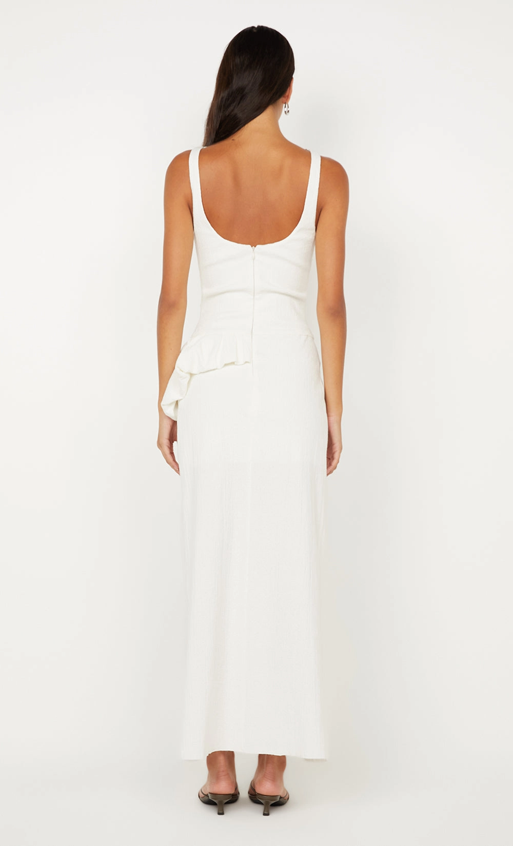 soft fit Chic formal attire ROWENA ASYM DRESS - WHITE