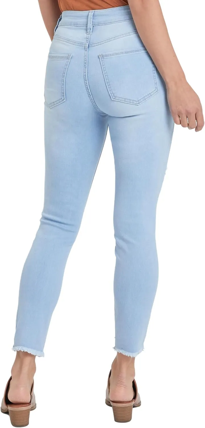 Royalty For Me Womens Women's High Rise Skinny Ankle Jean with Double Frayed Hem Sustainable