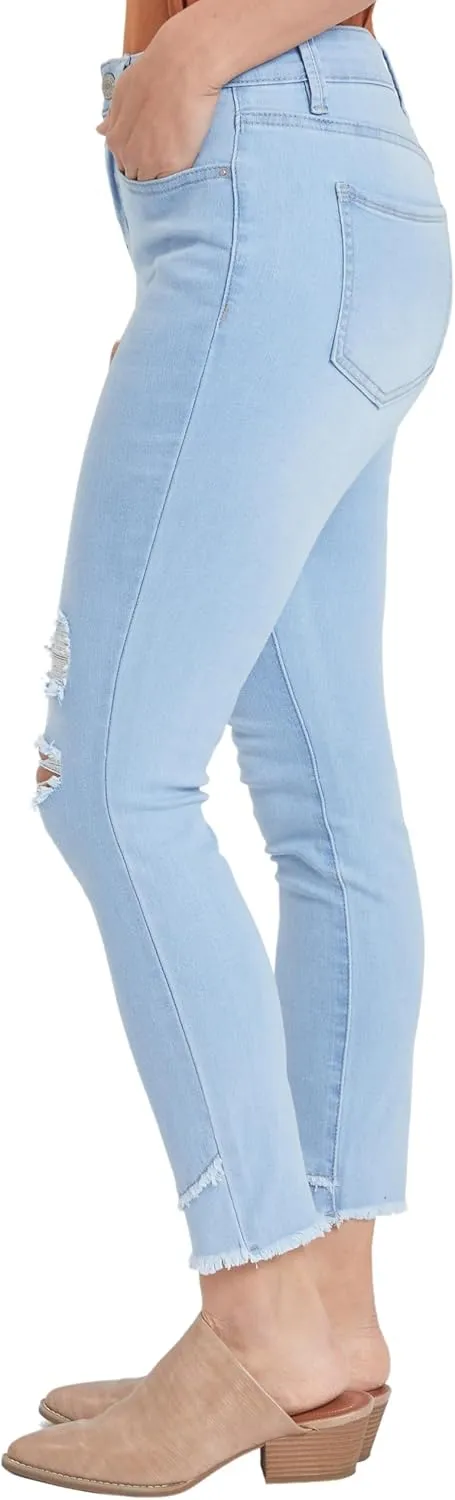 Royalty For Me Womens Women's High Rise Skinny Ankle Jean with Double Frayed Hem Sustainable