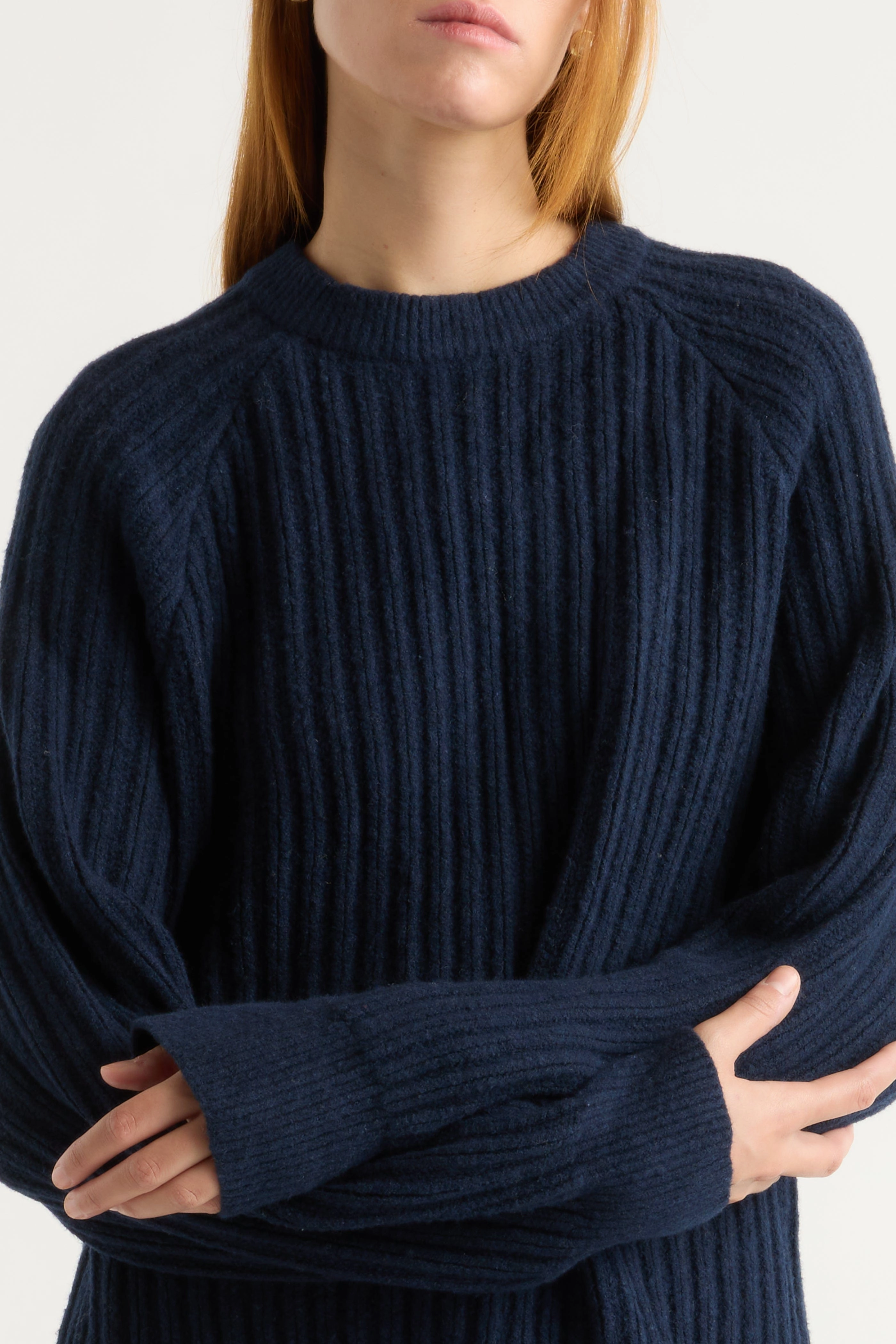 Sleek Comfort Fit Winter Cozy Roylene Ribbed Boyfriend Sweater