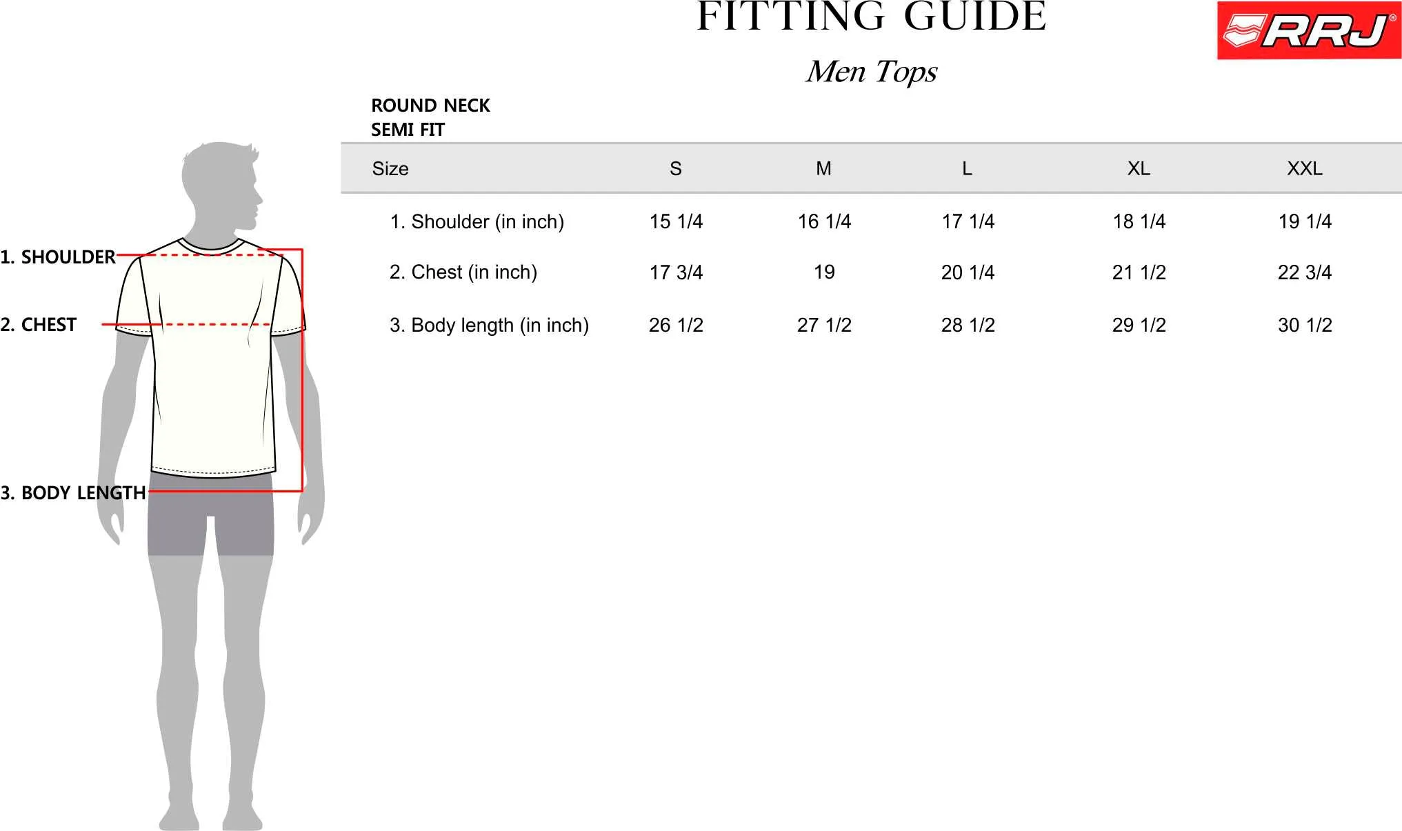 RRJ Men's Basic Tees Semibody Fitting Missed Lycra Fabric 144414 (Orange)