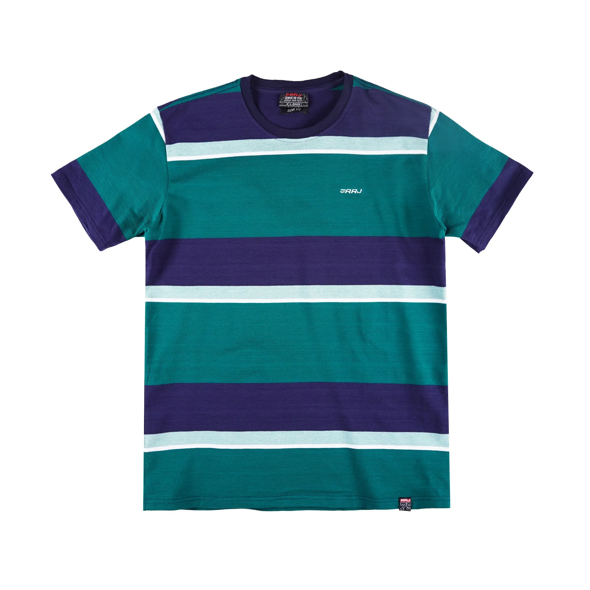 RRJ Men's Basic Tees Semibody Fitting Missed Lycra Fabric 144414 (Teal Green)