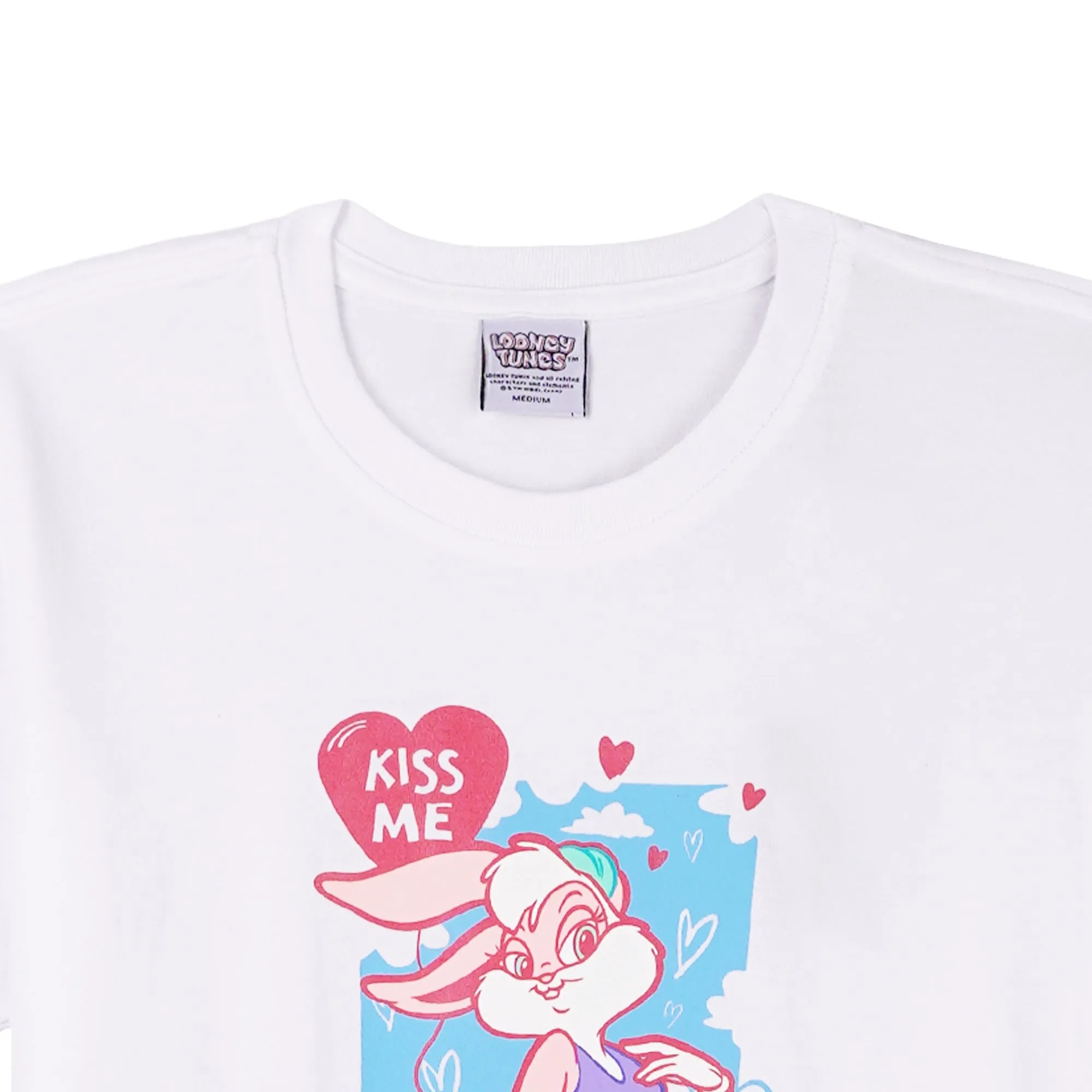 RRJ x Looney Tunes Ladies Basic Tees Boxy Fitting CVC Jersey Fabric 165091-U (White)