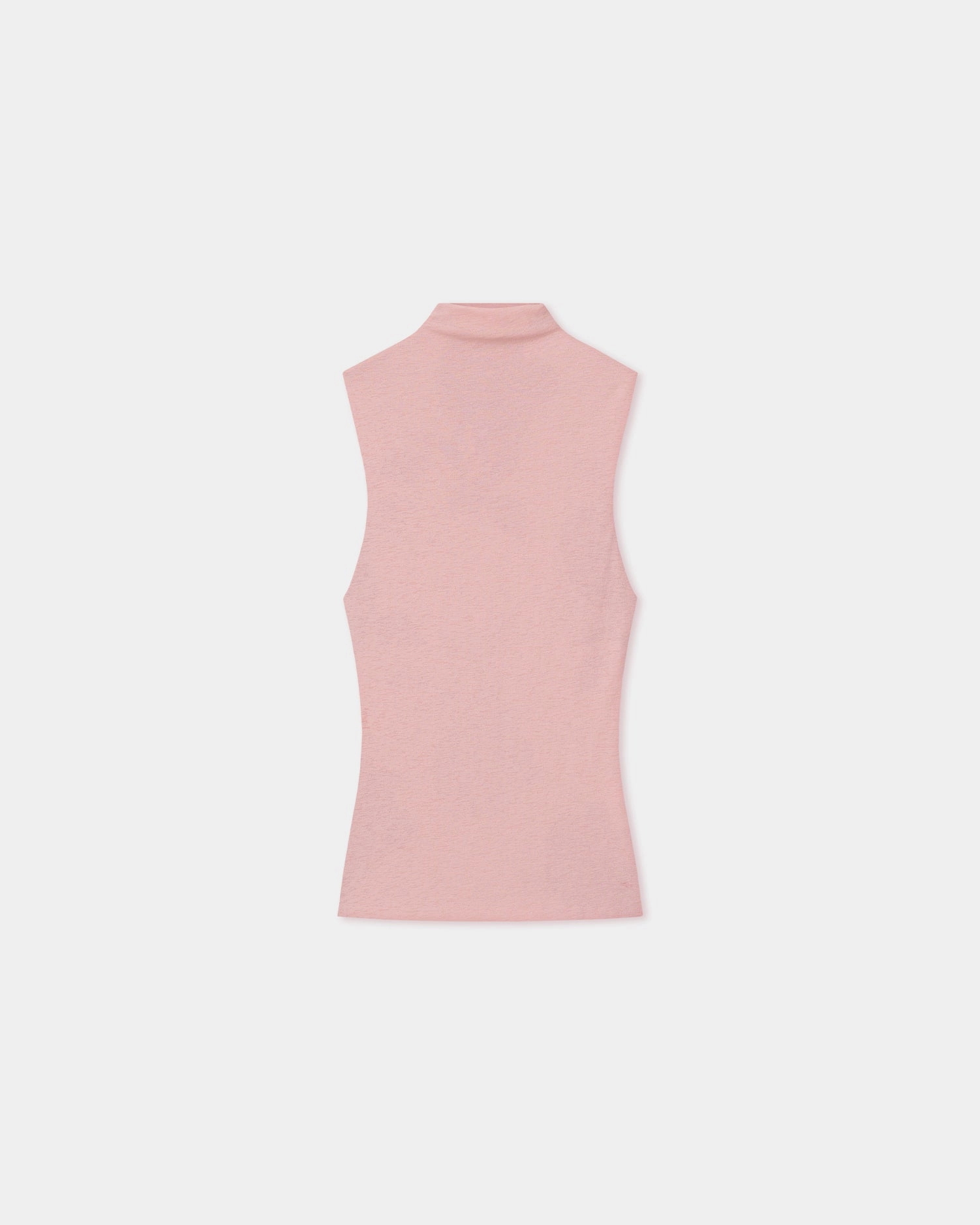 Annyka - Mesh Jersey Top - Pink Contrast Stitching