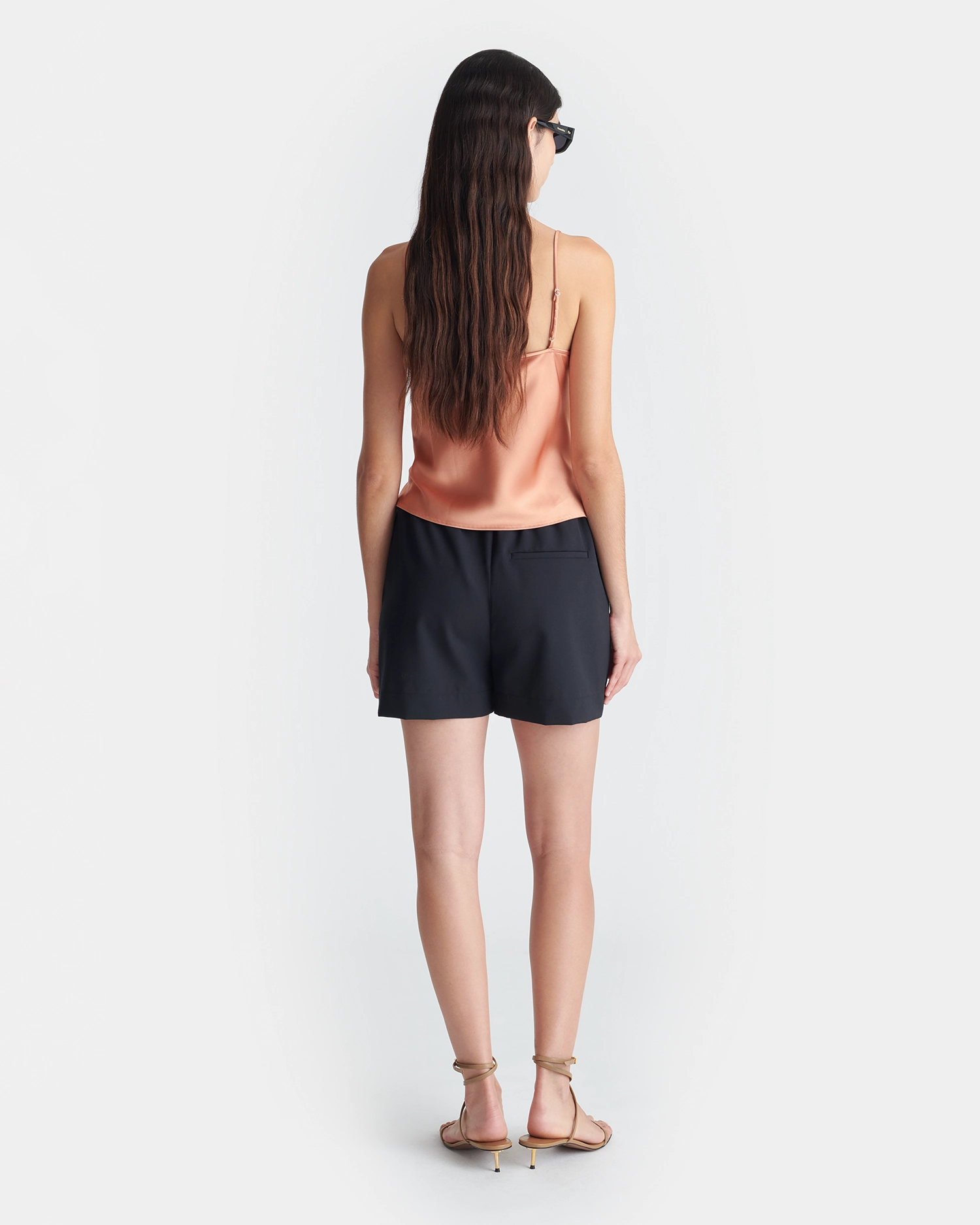 Layered Ply Construction Johar - Slip Satin Top - Apricot