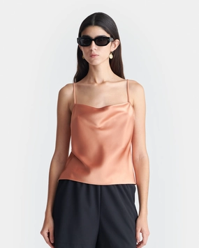 LowProfileZipperSystem Formal Wear Johar - Slip Satin Top - Apricot