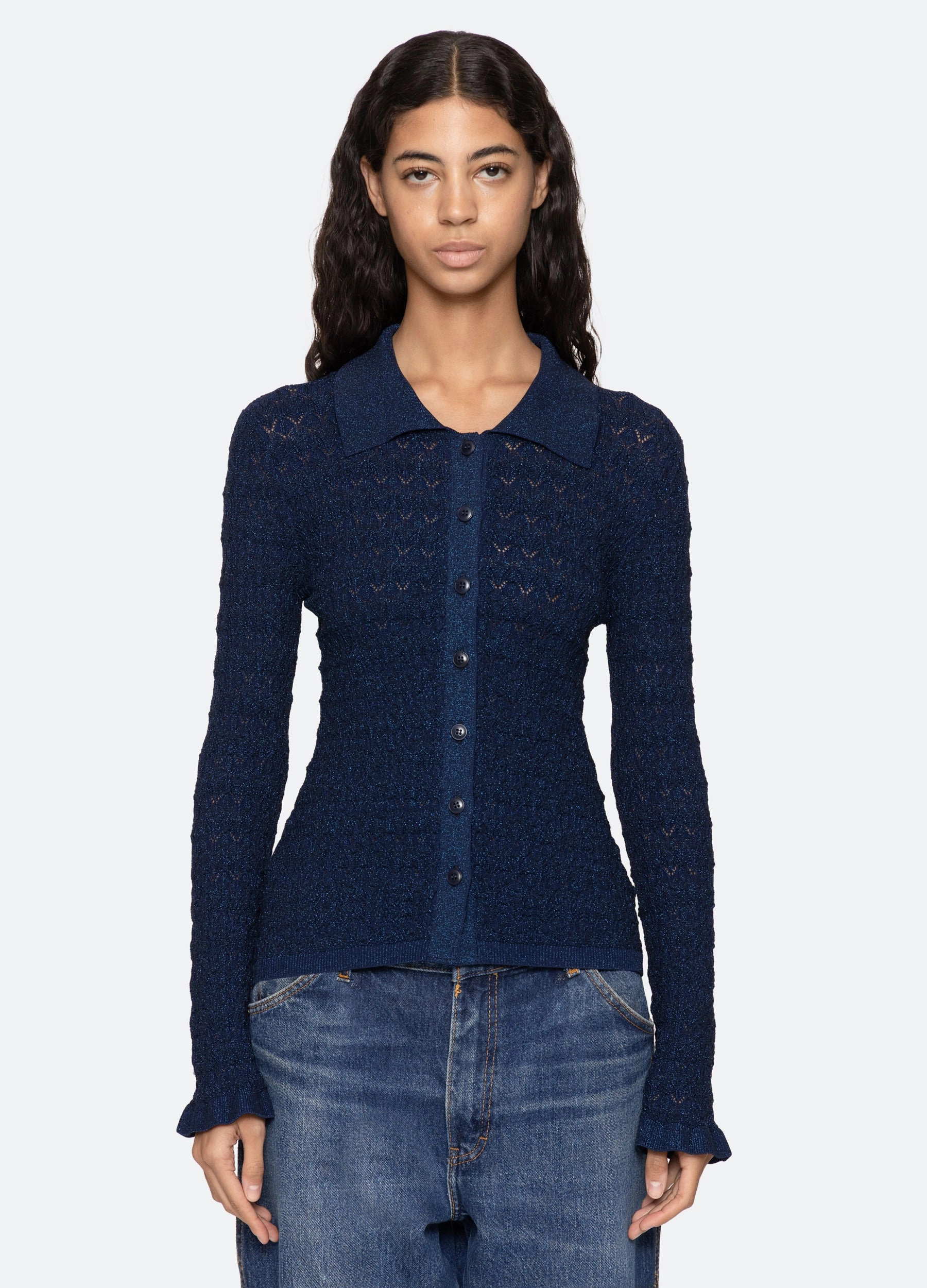 NonIrritating Stitching Lightweight Ruby Cardigan