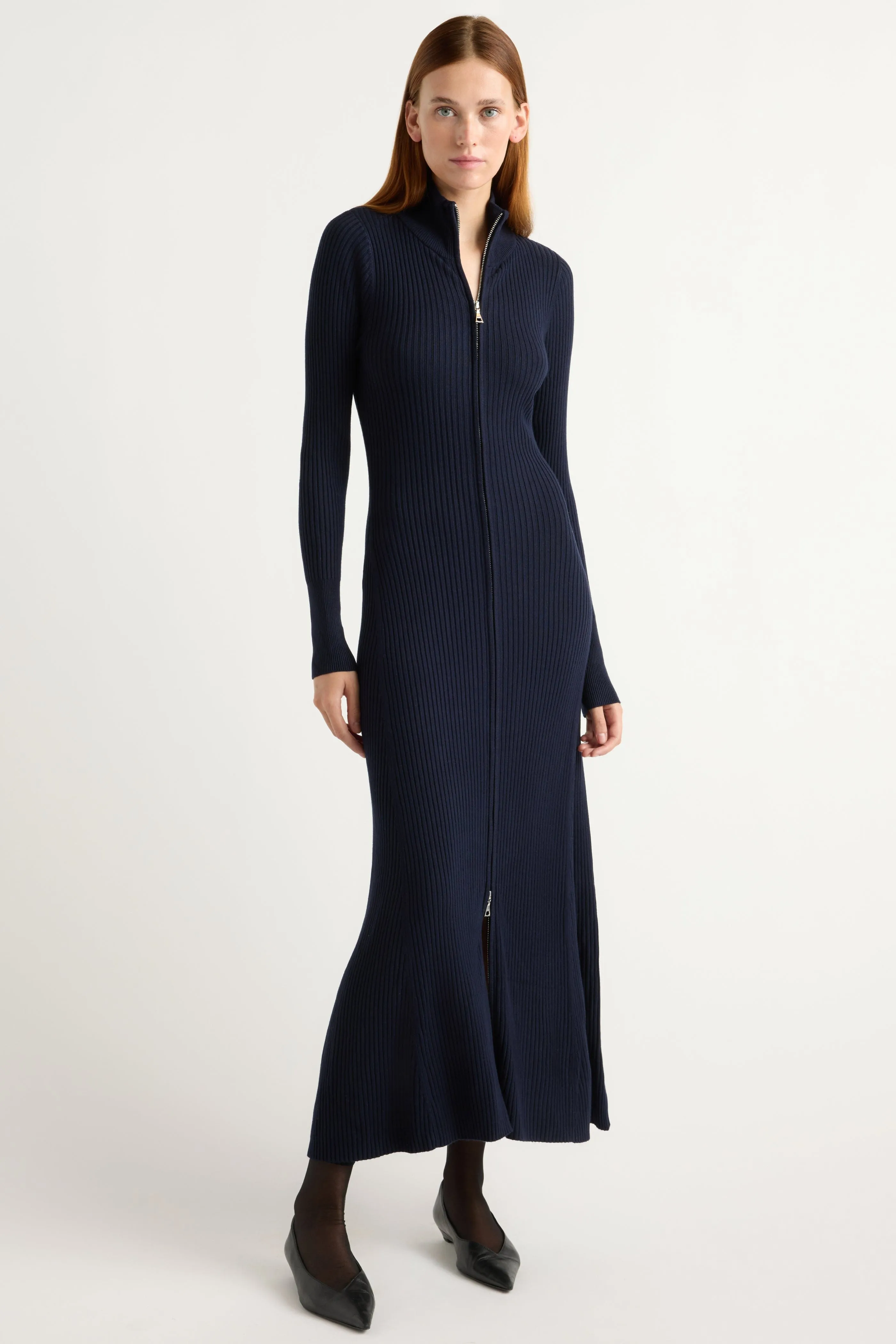 Urban Edge Party Perfect Janne Ribbed Two-Way Zip Sweater Dress