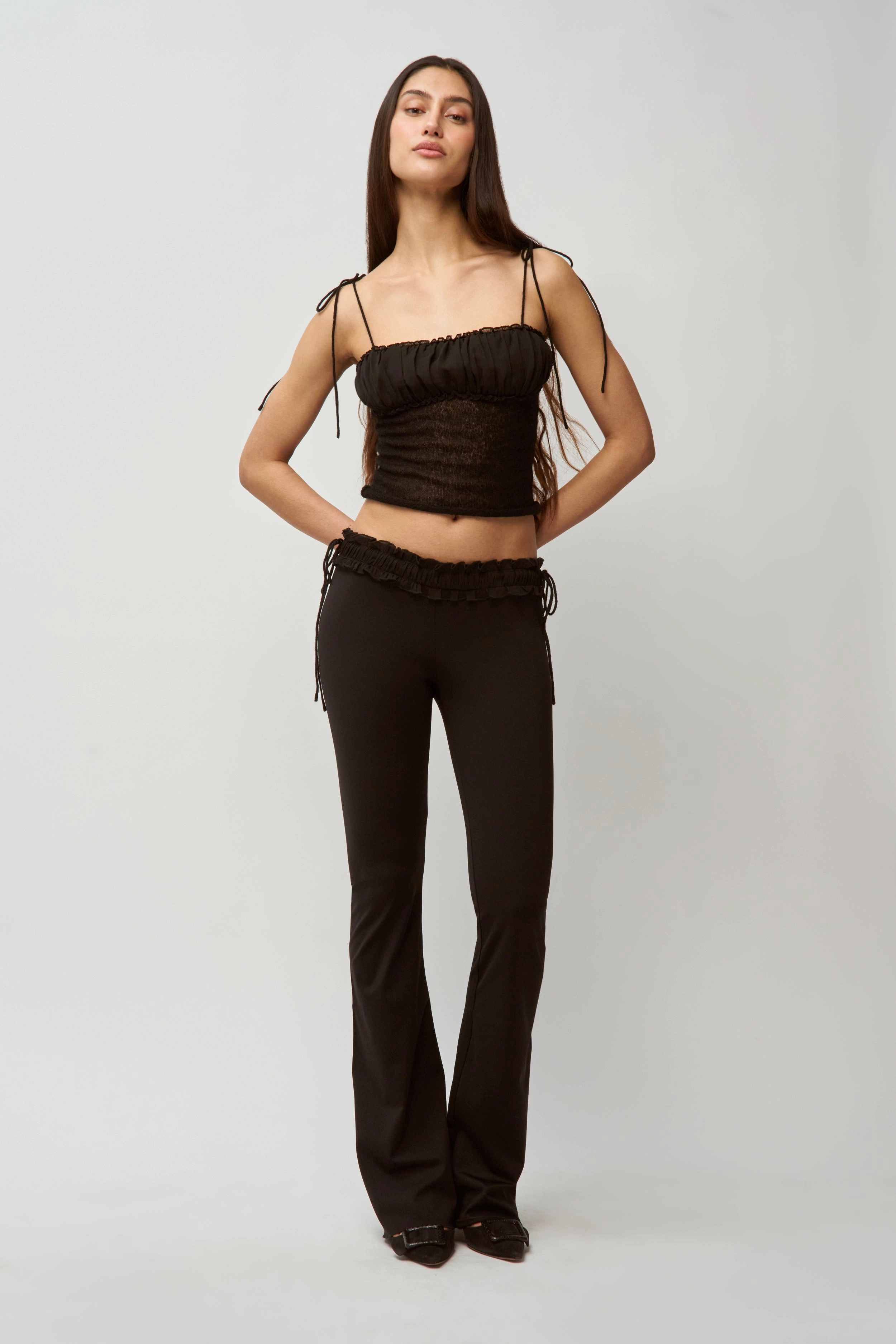 NonIrritating Seams NonIrritating Stitching Ruched Chiffon Knit Tank