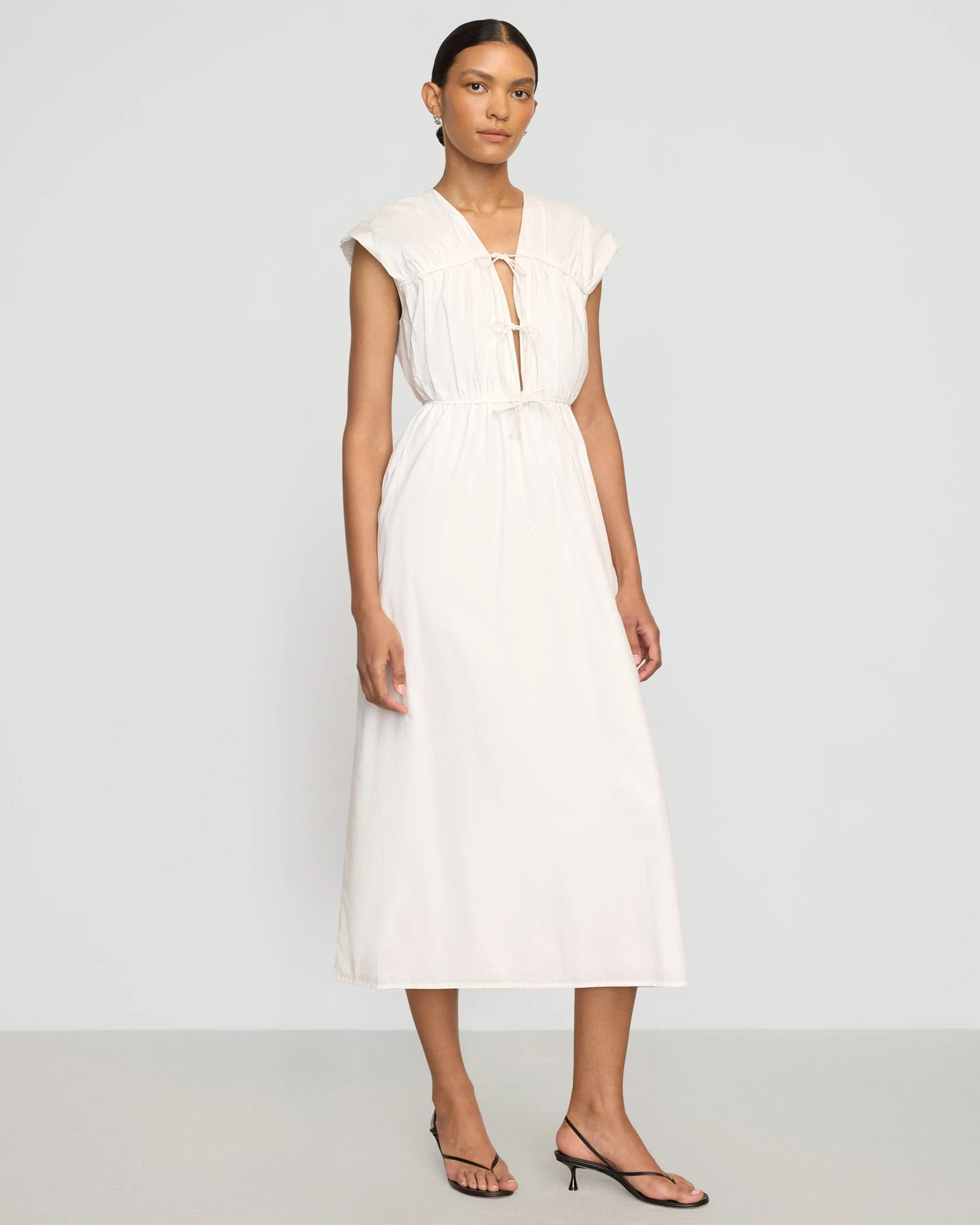 Shreya Tie-Front Organic Cotton Dress Beauty Feel