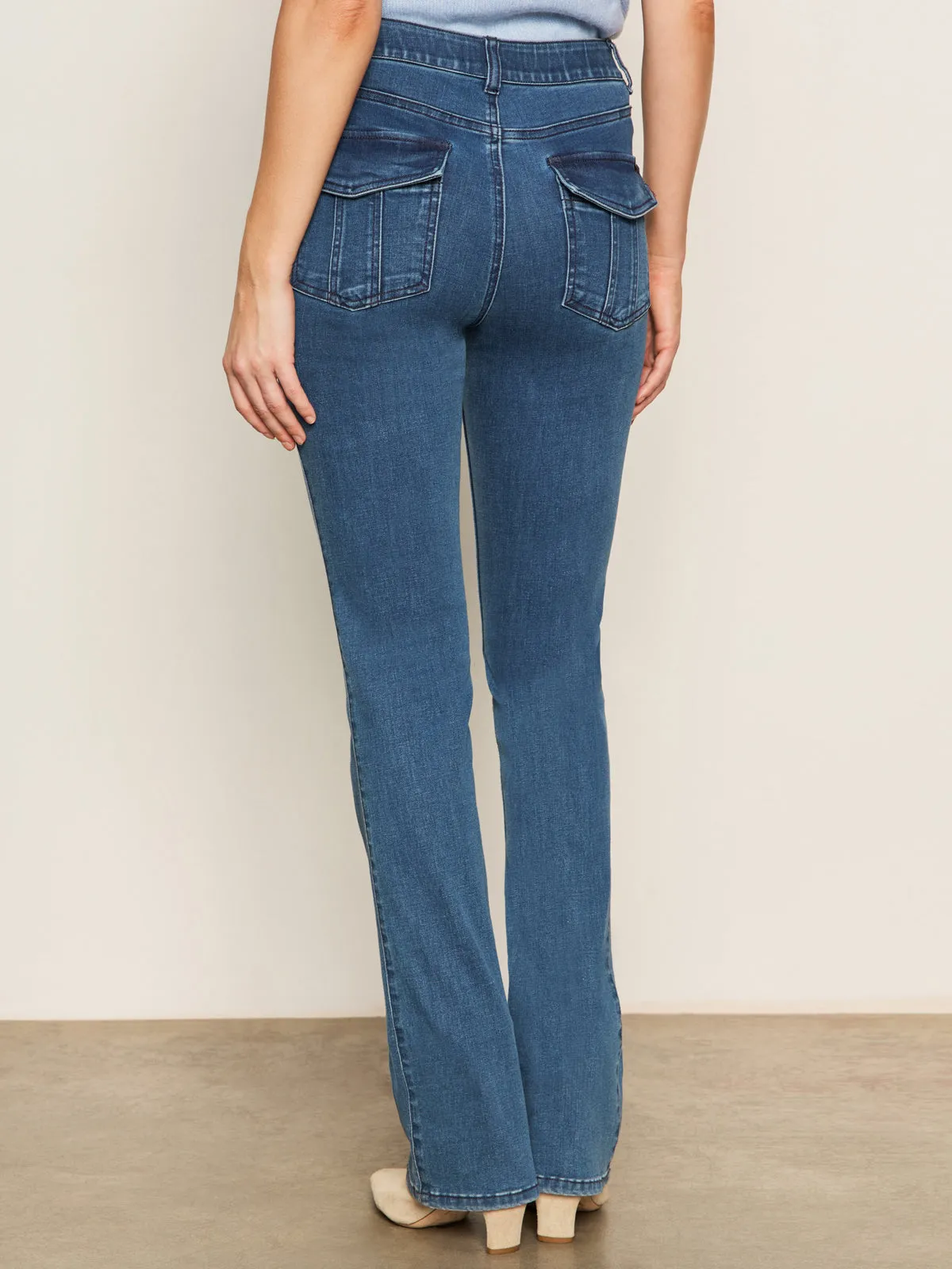 Holiday Vibes Work Ready Casual Friday Classic Sculpted Hayden Bootcut Standard Rise Denim Pant Lucky Streak