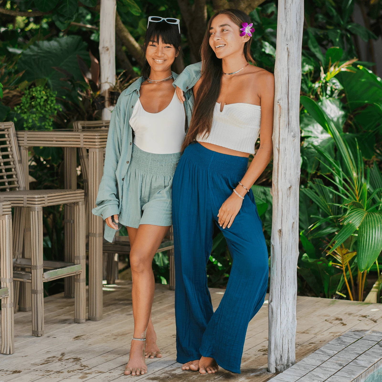 Pacific Wide Leg Cotton Pants Heat Dissipating All-Day Wear