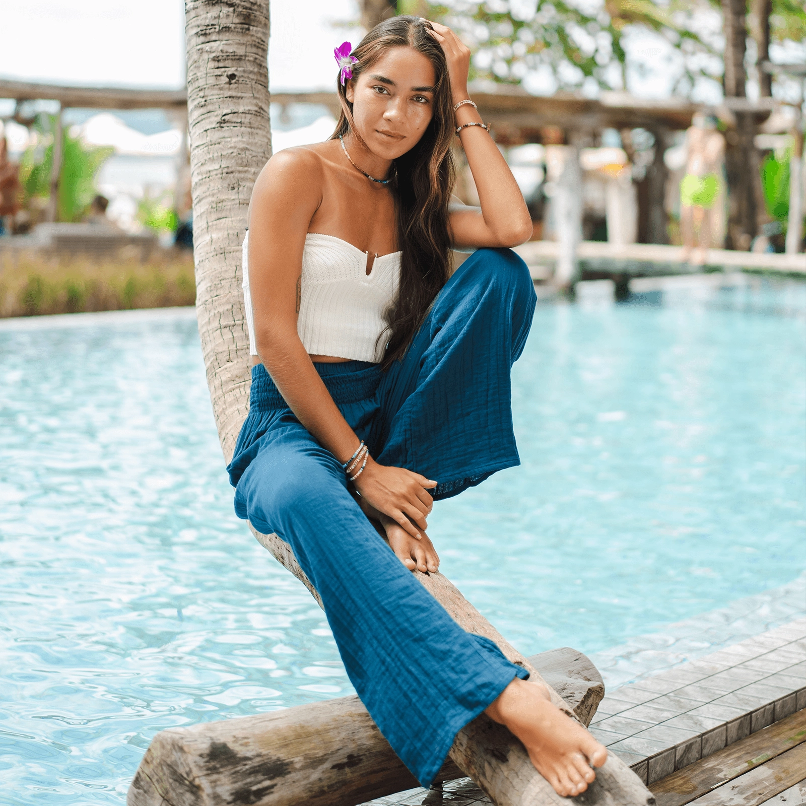 Travel Friendly Pacific Wide Leg Cotton Pants