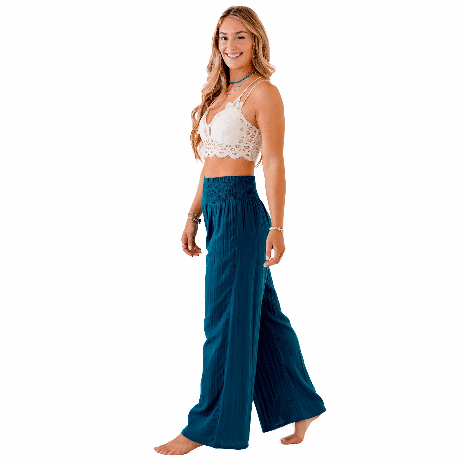 Breathable Stretch Pacific Wide Leg Cotton Pants