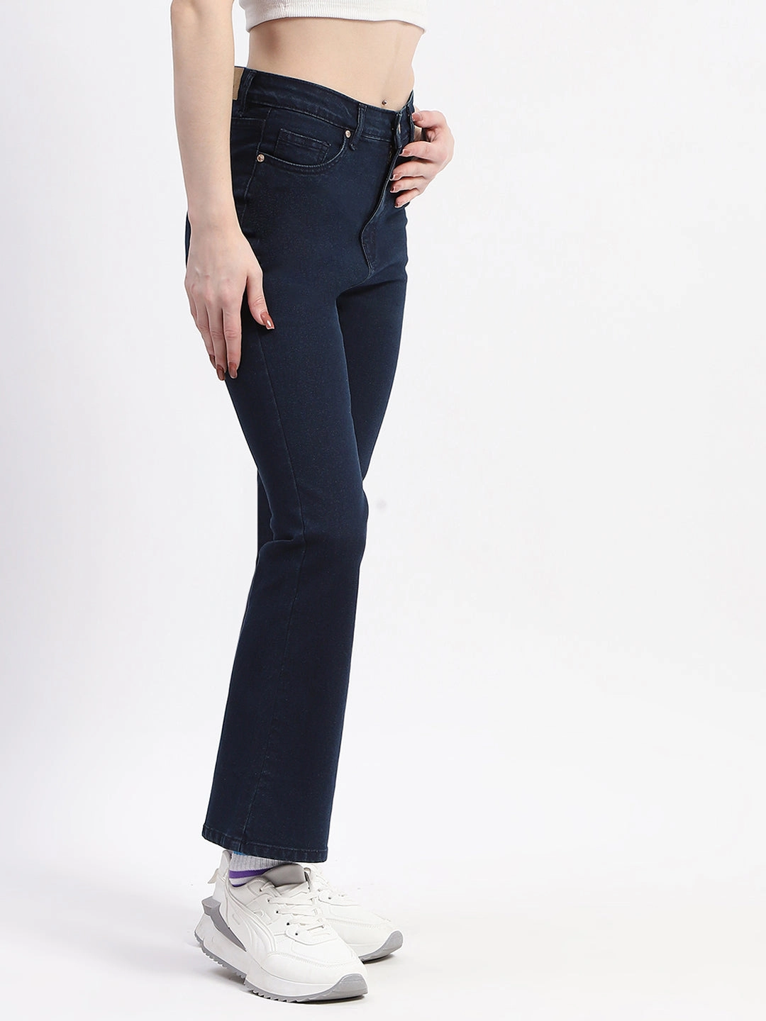 Madame Straight-Fit Dark Blue Cotton Denim Jeans Closet Classic Utility Basic