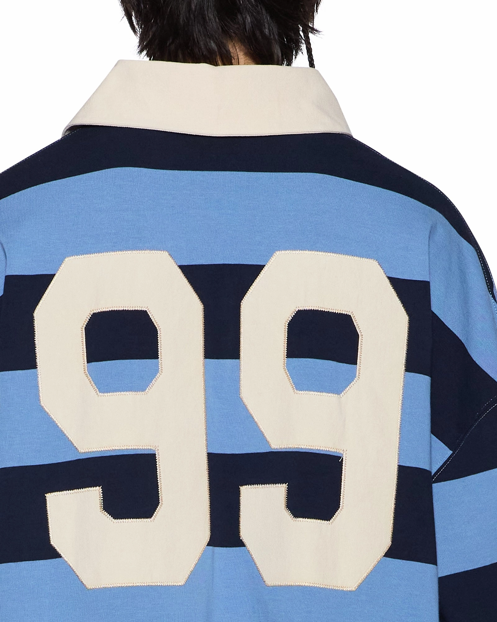 RUGGED RUGBY JERSEY FADED ICE DoubleStitched Hemming Relaxed Hoodie