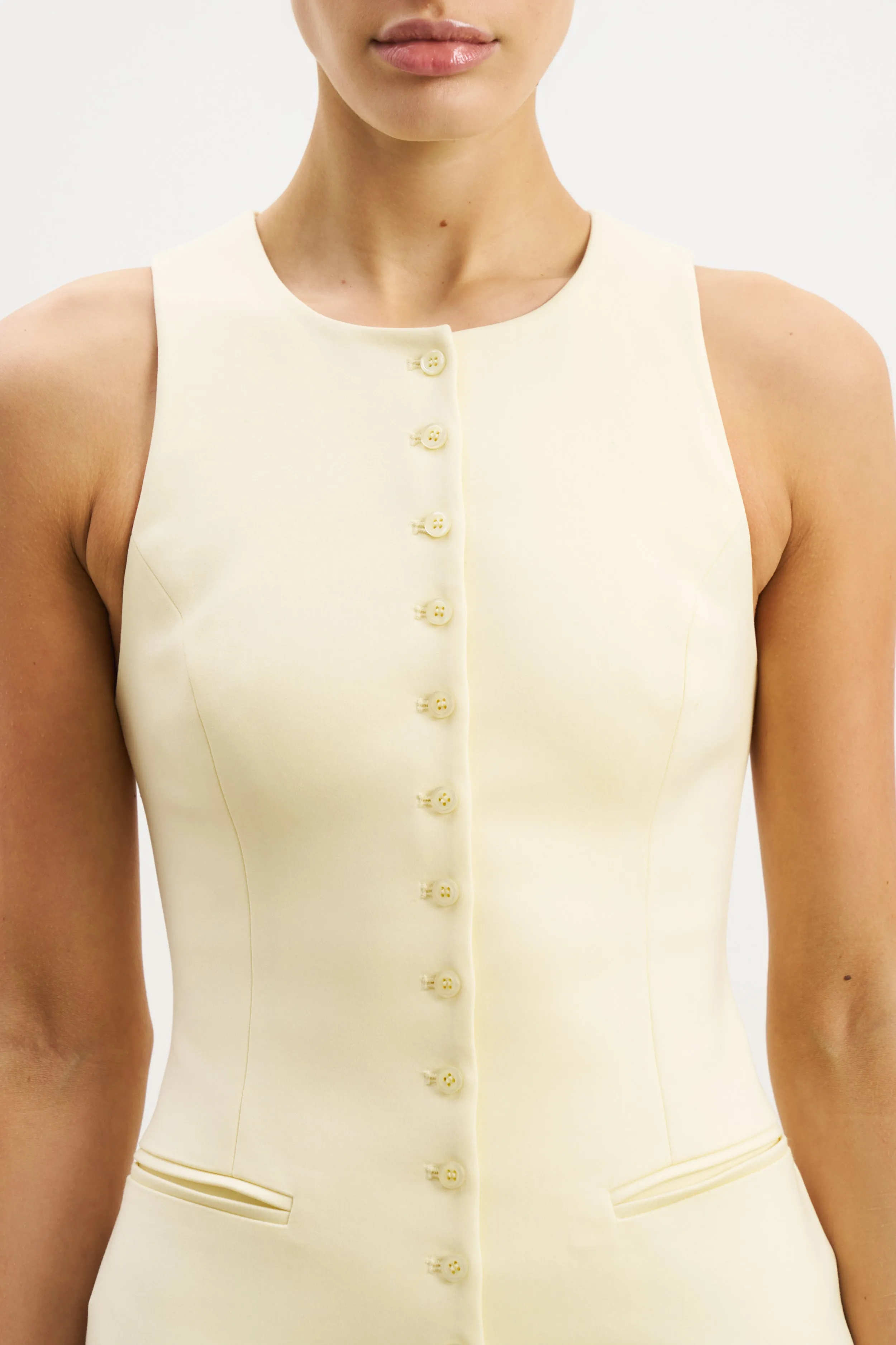 Day-To-Night Wear Tailored Button Down Mini Dress - Buttermilk