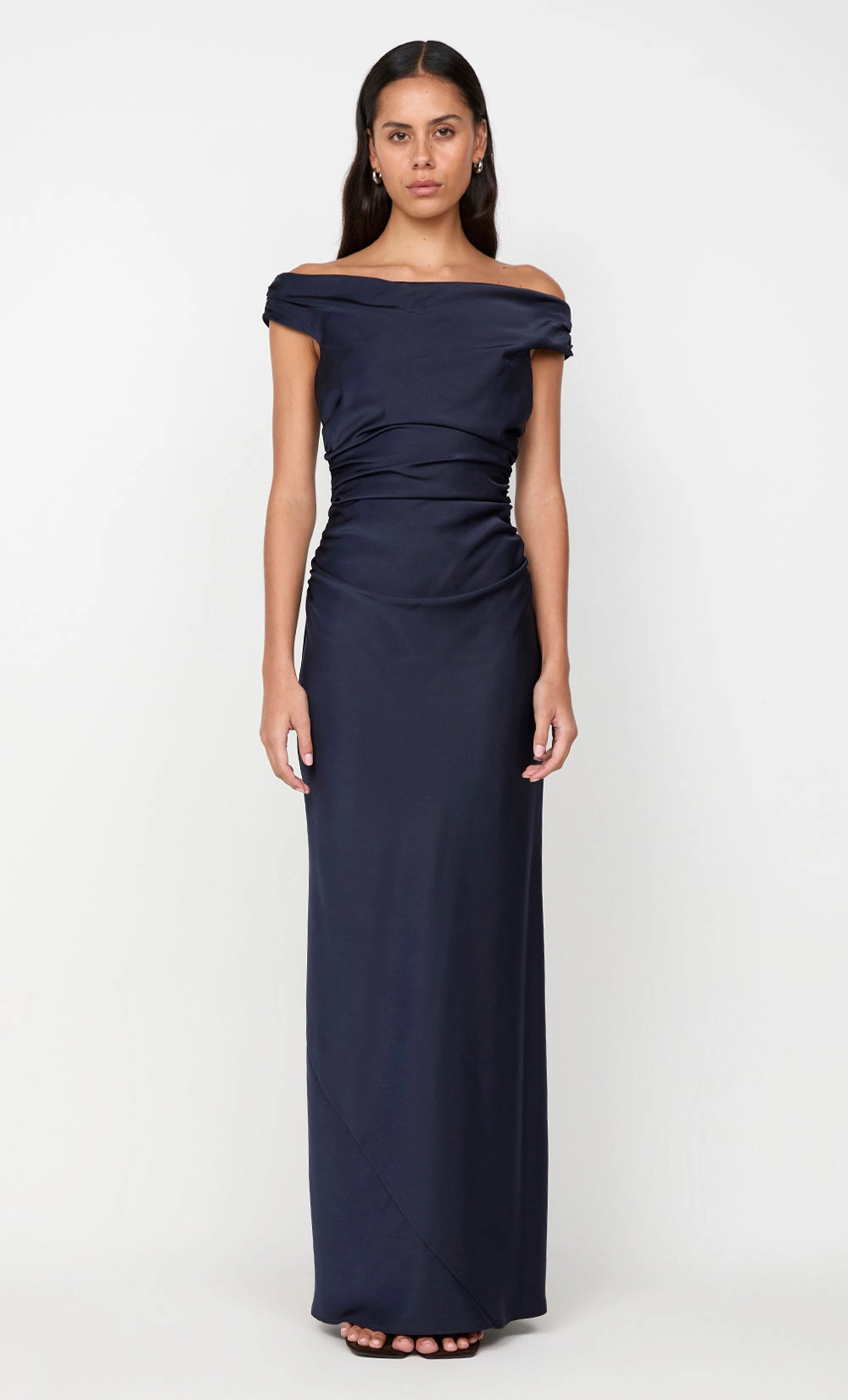 All Fit Style Polished Finish ETERNITY OFF SHOULDER MAXI - INK