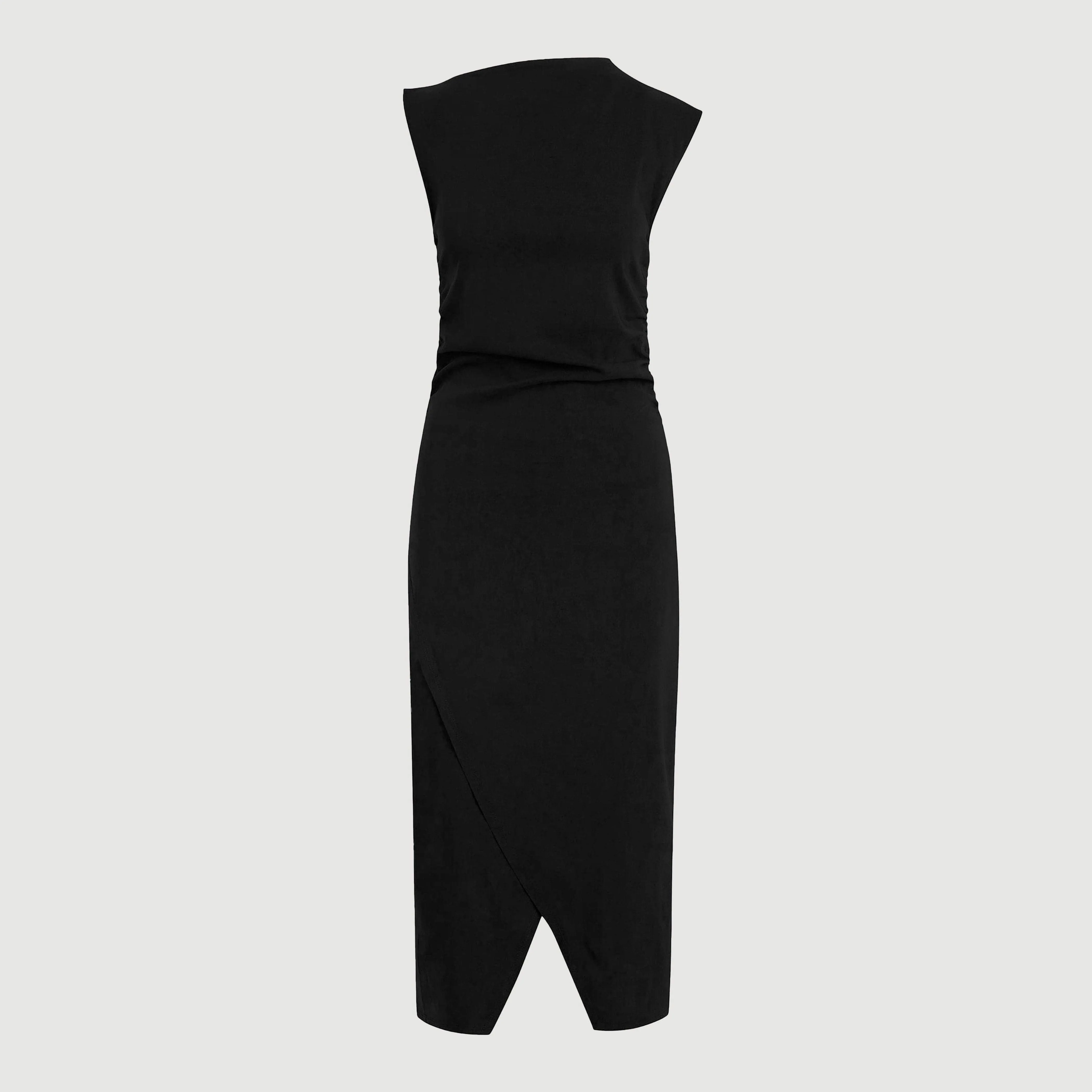 Manon Asymmetric-Neck Ruched Dress (Petite) Trend Glow Flexible Mood