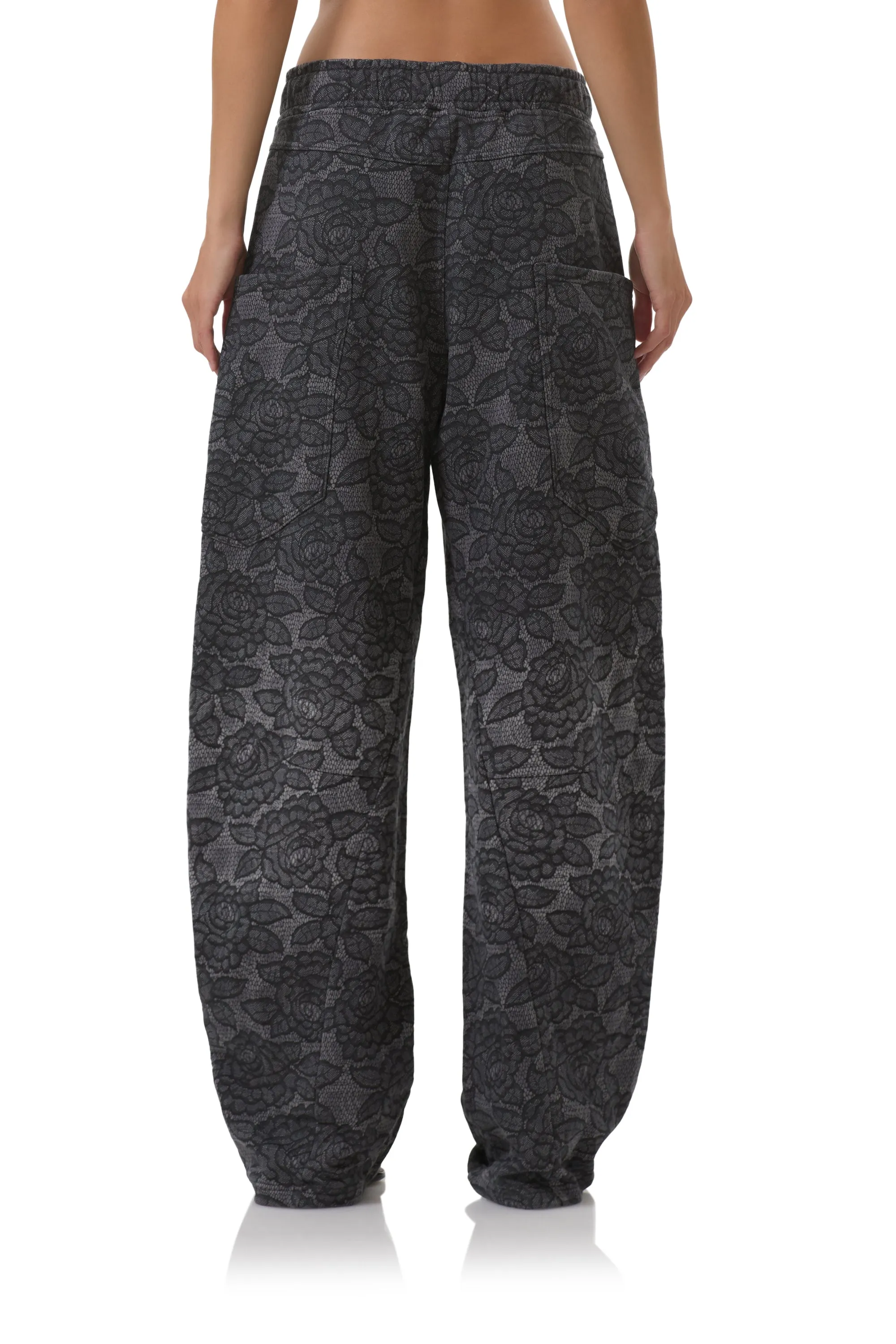 Travel Essential Ryan Barrel Sweatpant - Black Lace
